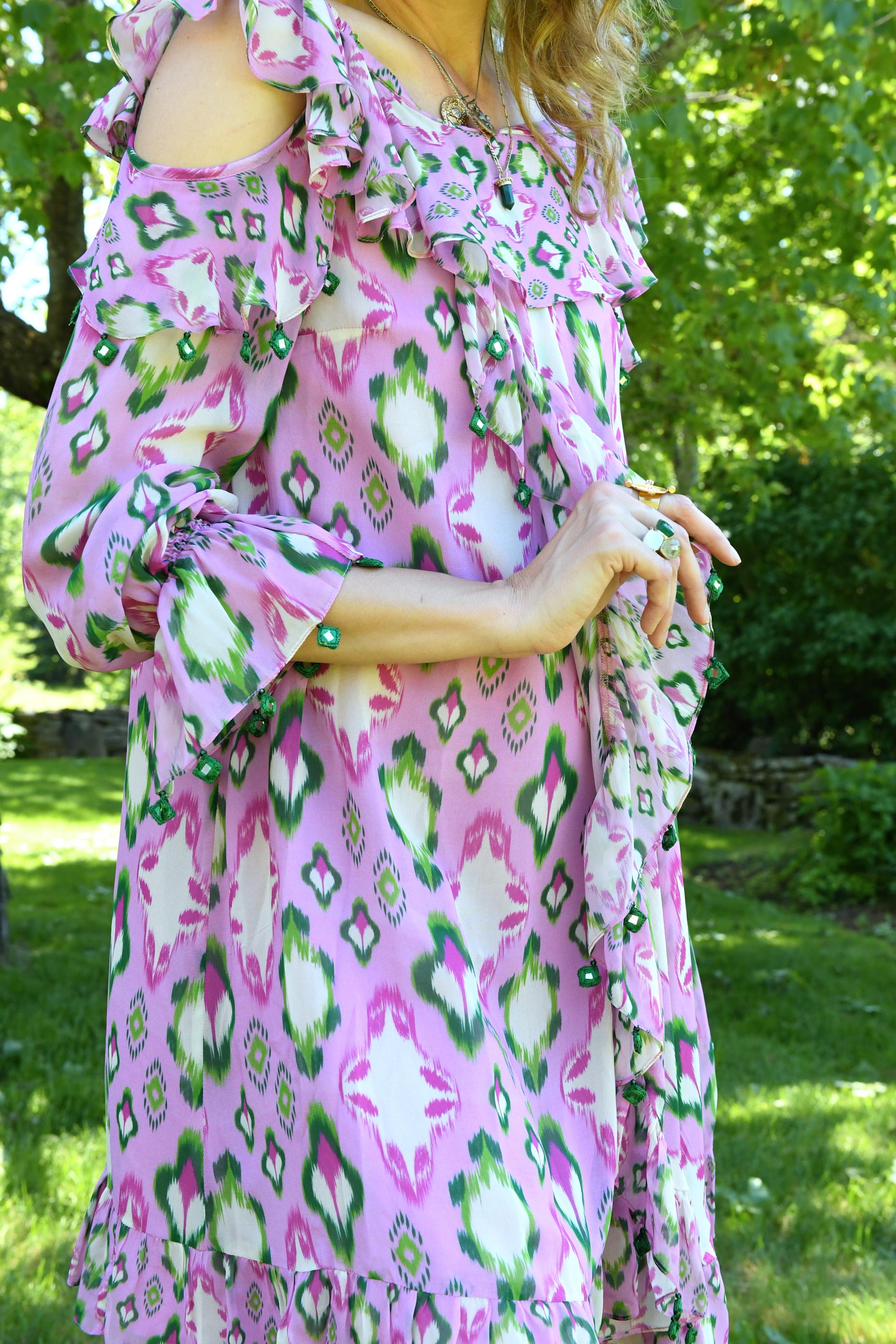 Cheeky Pink Ruffle Off-Shoulder Dress