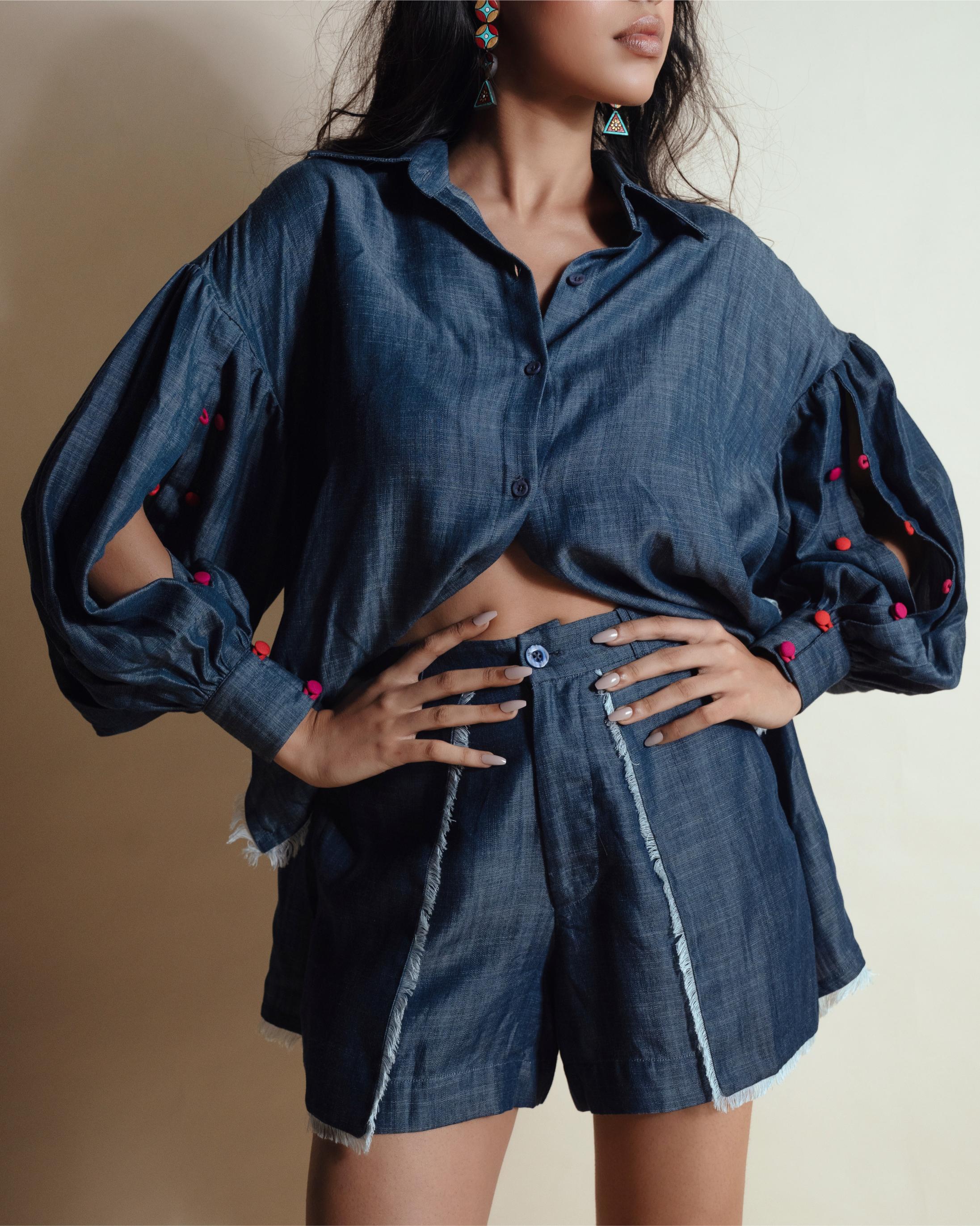 HEART STRINGED TENCEL SHORTS