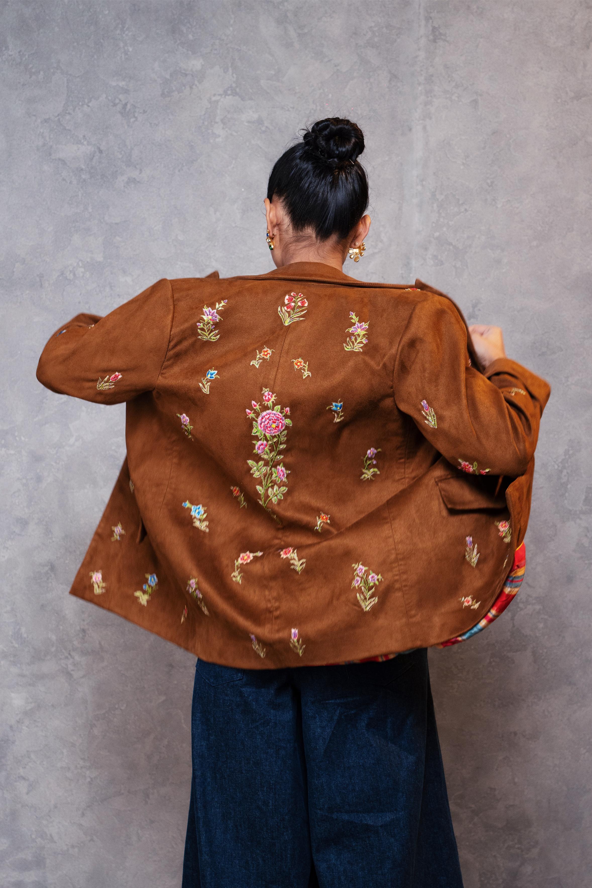 Suede Gul-E-Vilayat Blazer