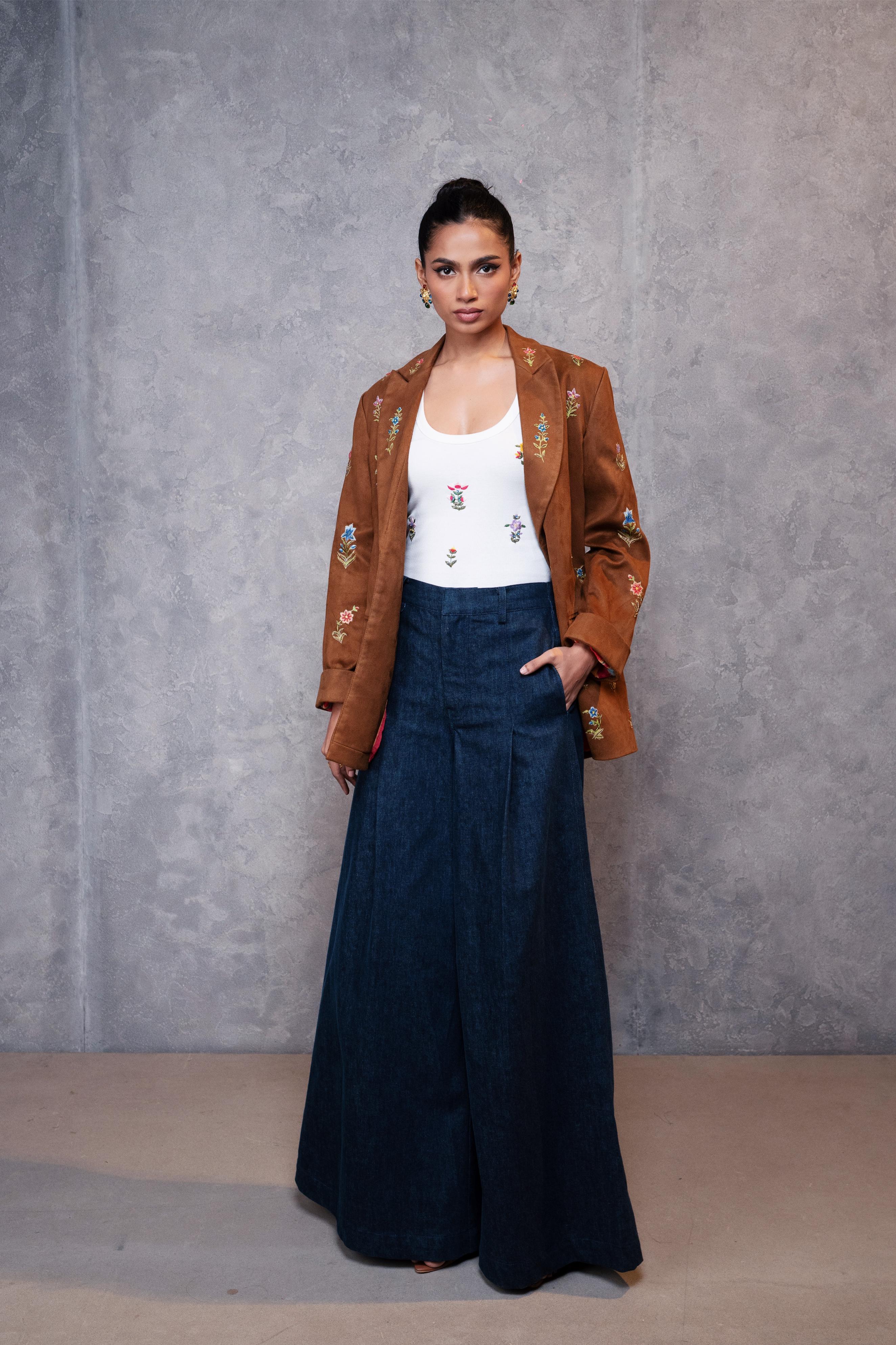 Suede Gul-E-Vilayat Blazer