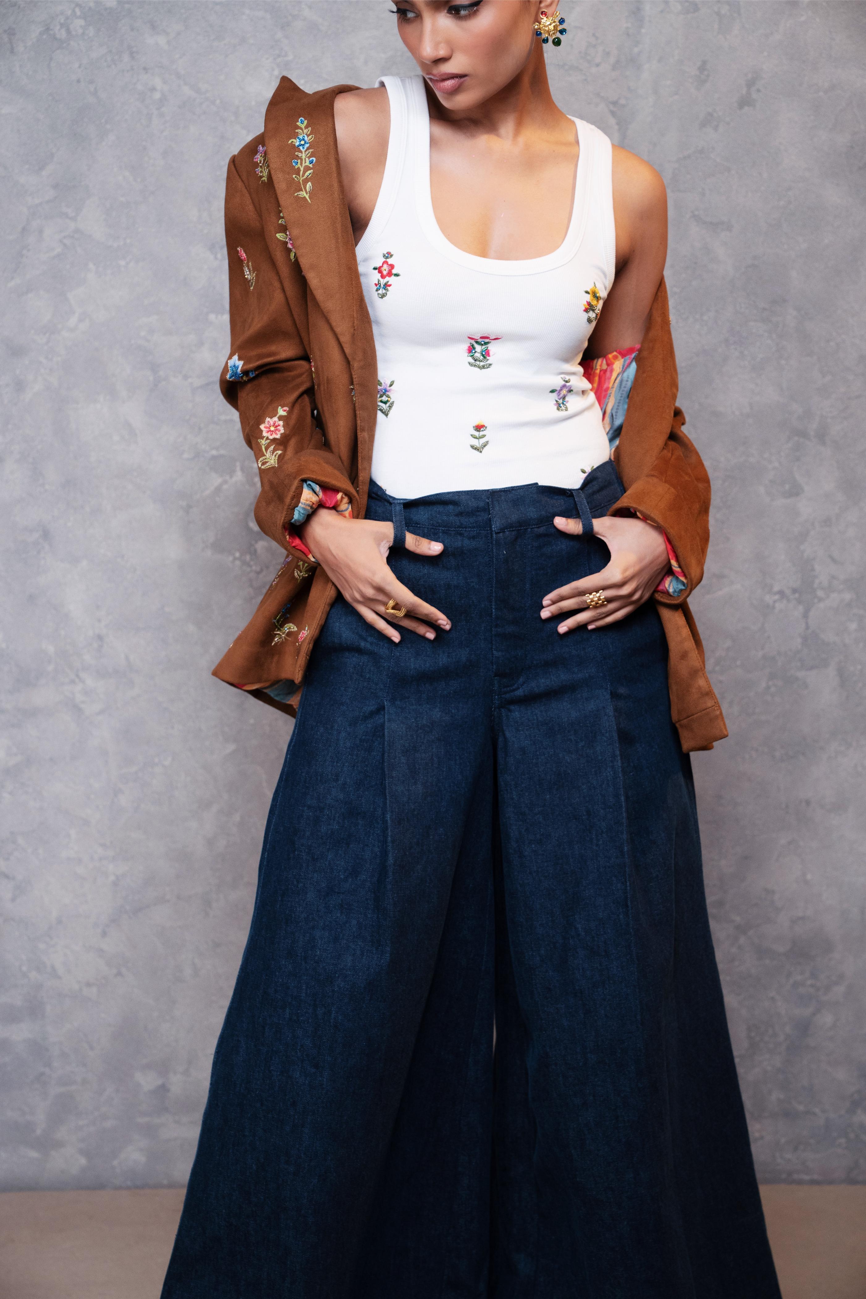 Suede Gul-E-Vilayat Blazer