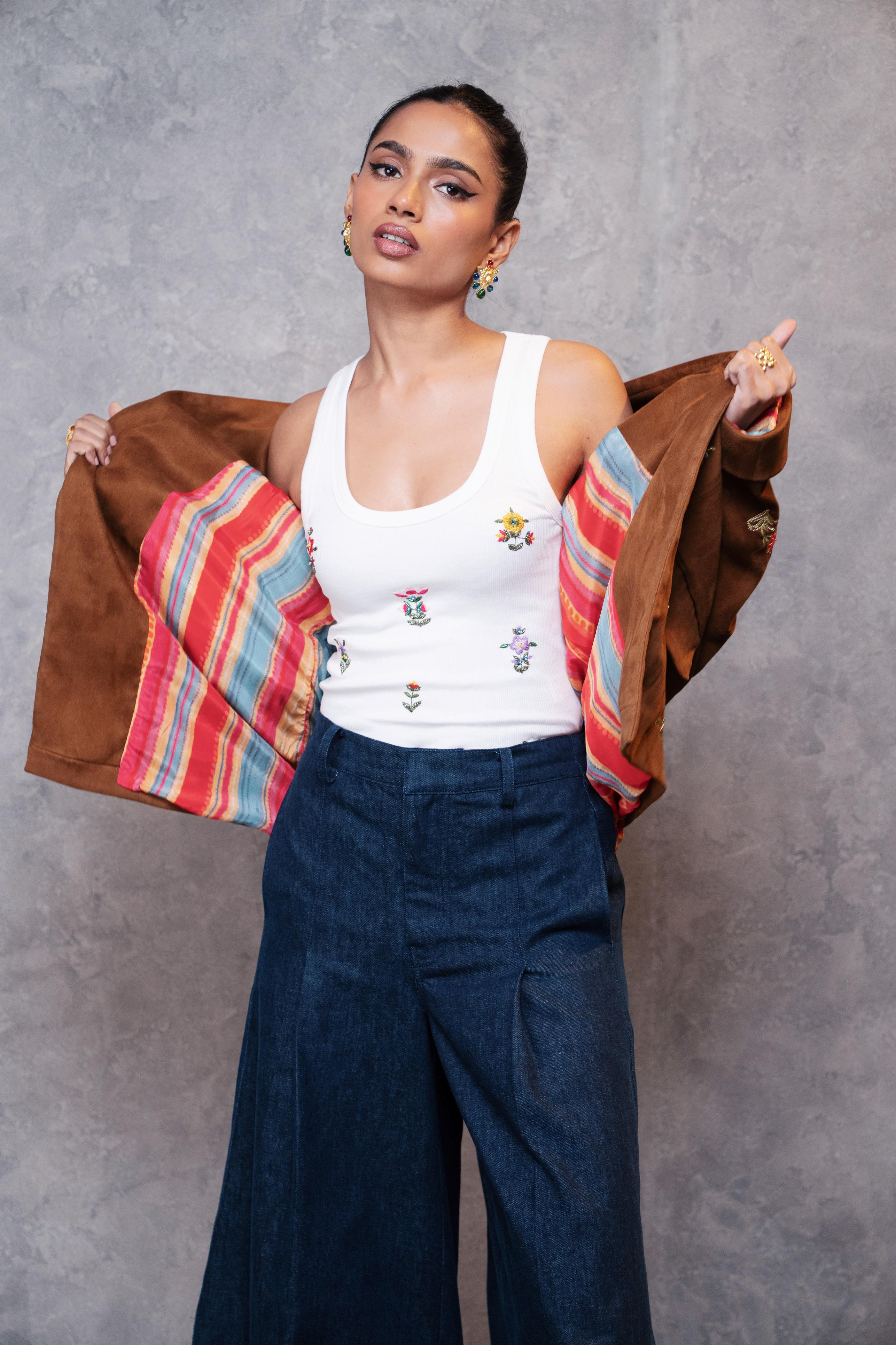 Suede Gul-E-Vilayat Blazer