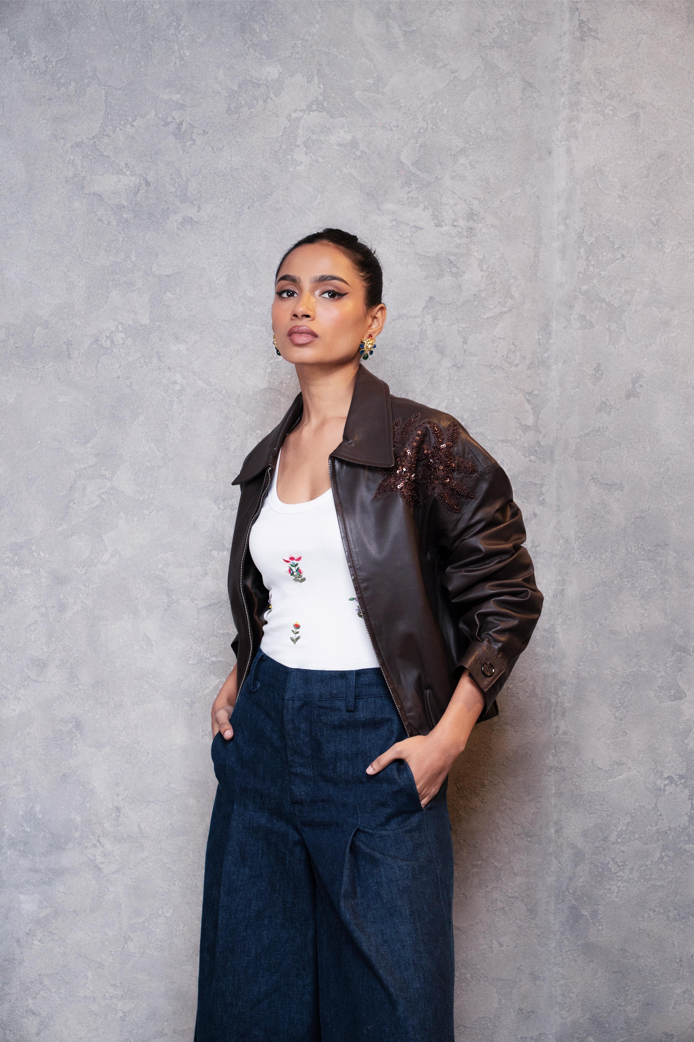 Maati Cropped Bomber Jacket