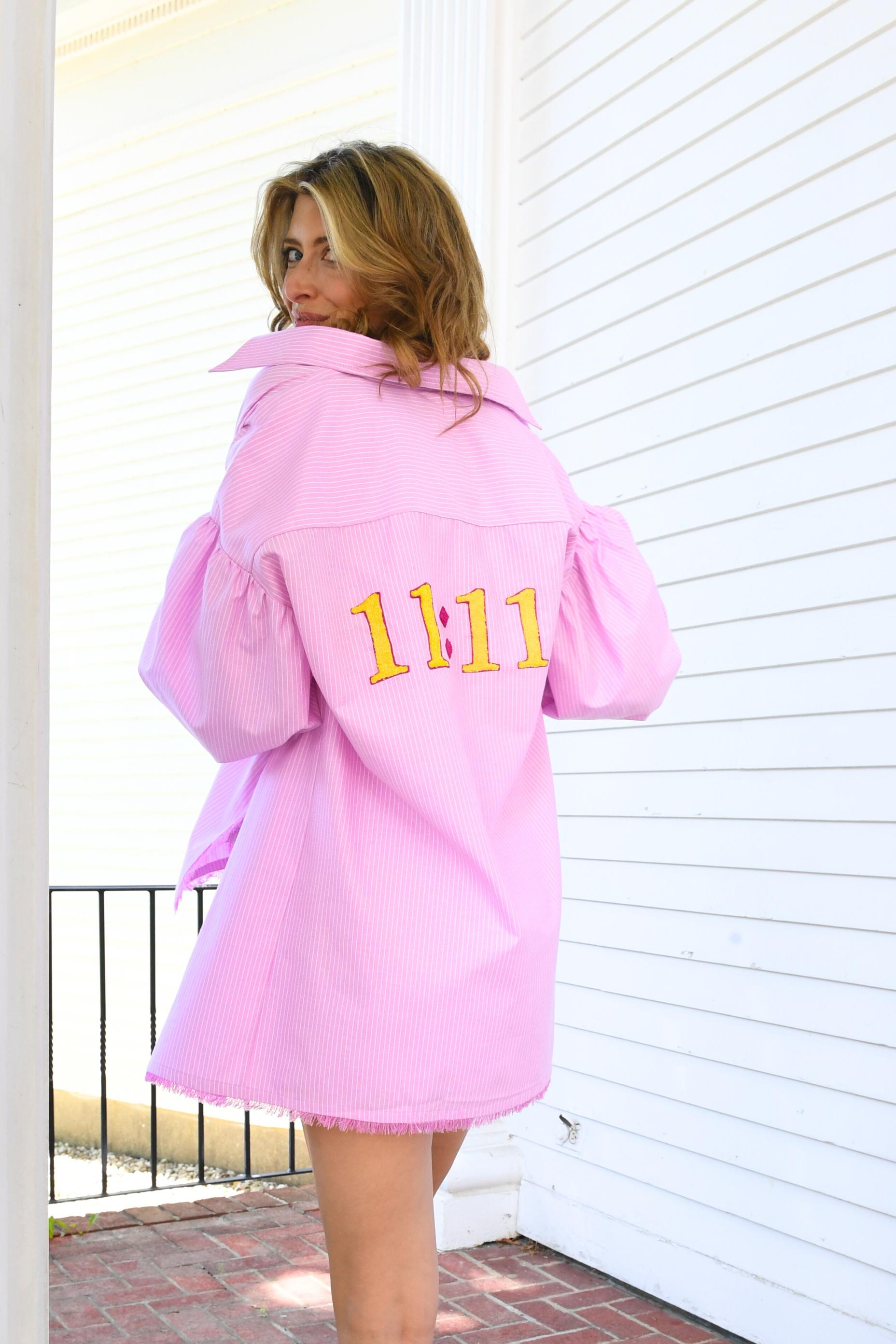 11:11 Pink Stripe Shirt with Scallop Shorts