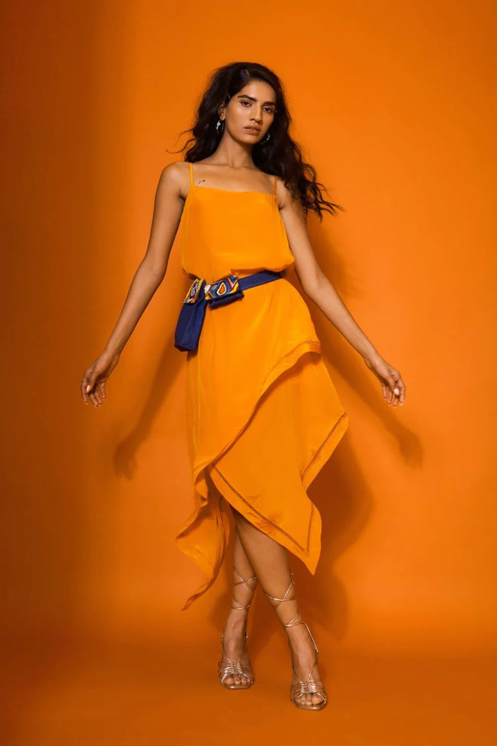 Orange Layered Slip Dress