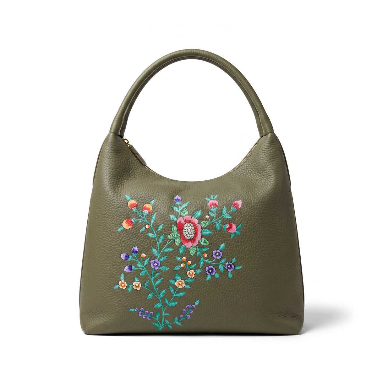 Olive Green Gul Naksh Tote