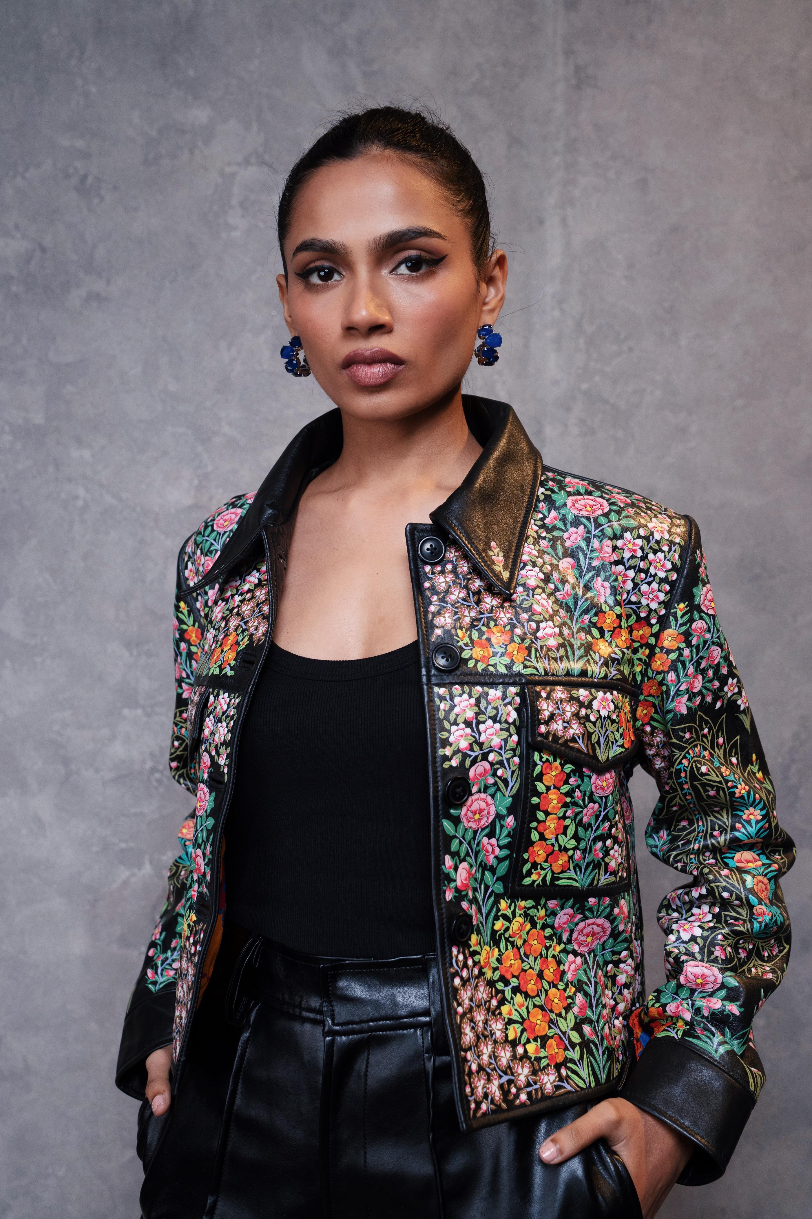 Black Naksh-E-Bhand Cropped Jacket