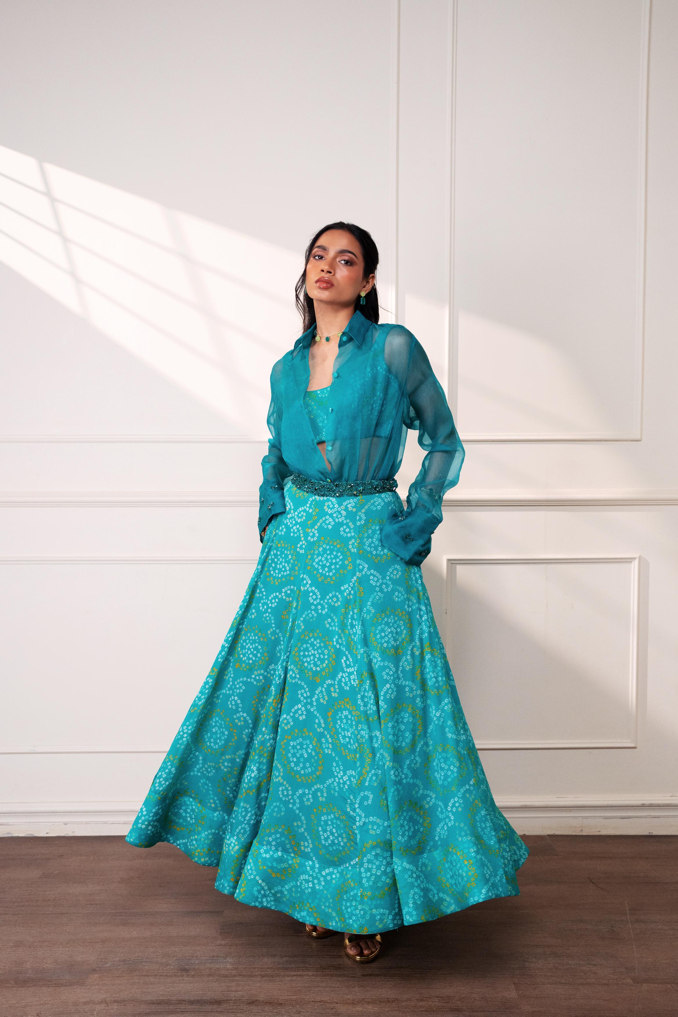 Seafoam Sheer Shirt at Style Junkiie