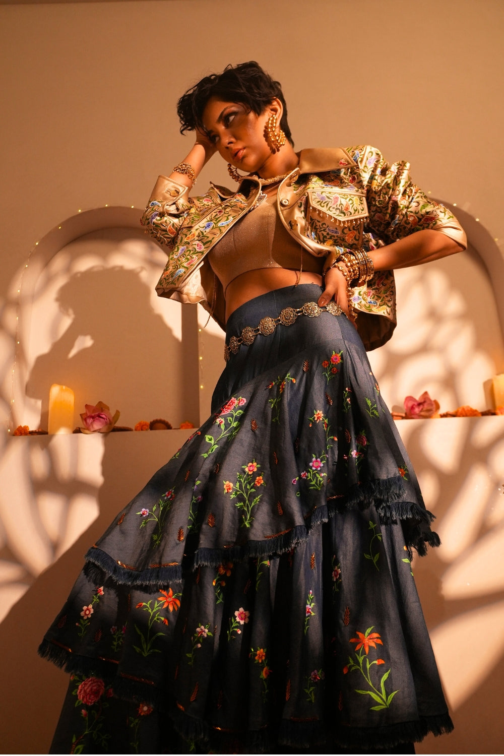 GUL-E-VILAYAT TENCEL KASHMIRI HAND PAINTED LONG SKIRT