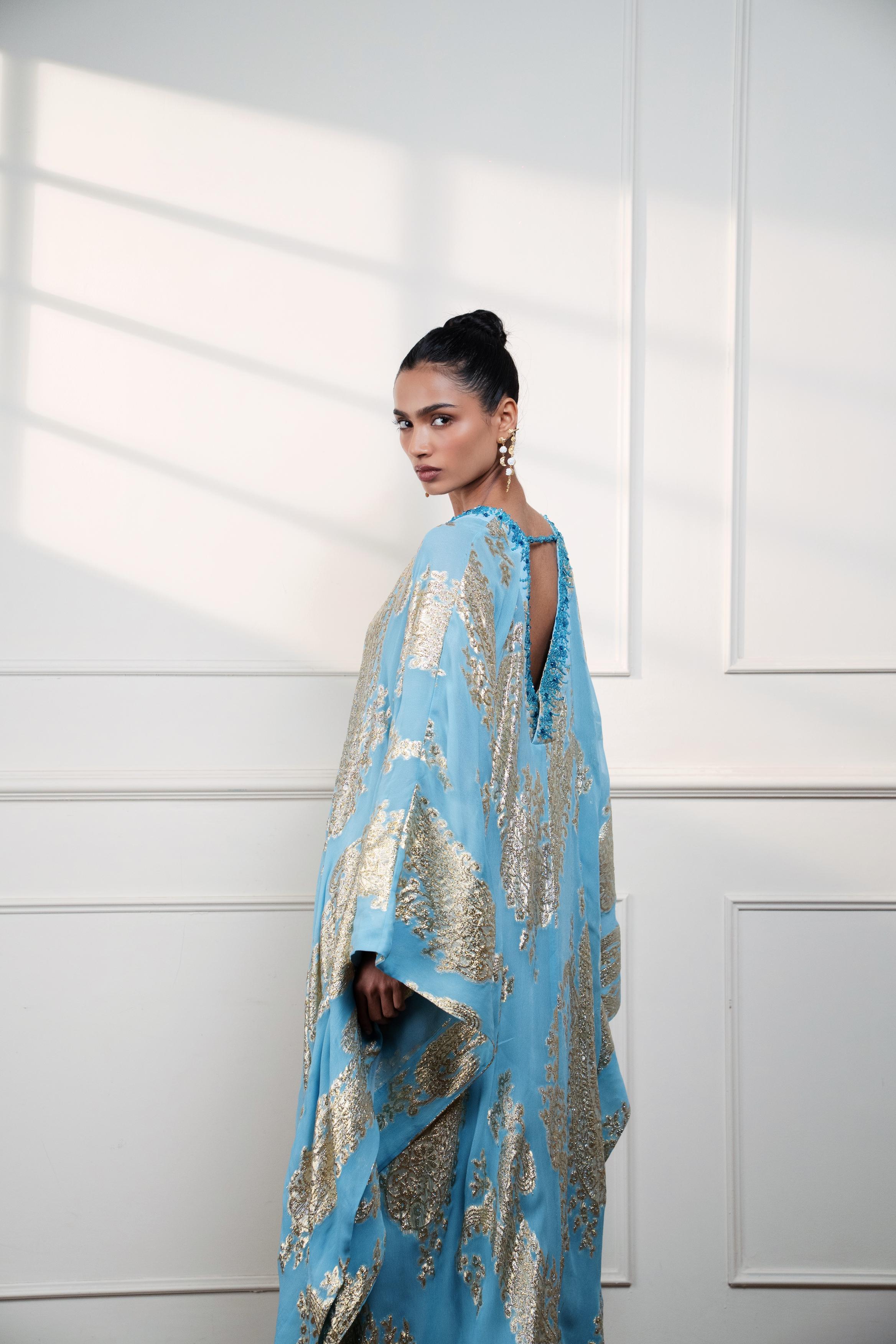 Icy Paisley Kaftan at Style Junkiie