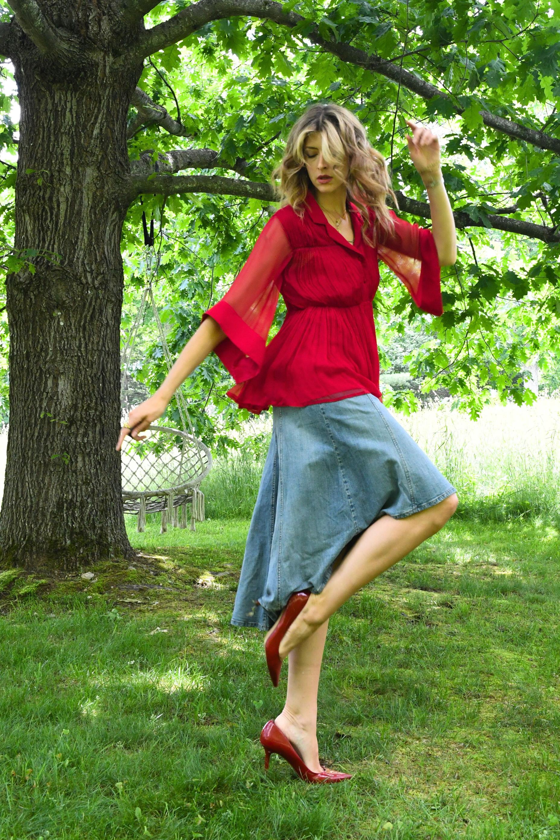 Berry Red Layered Shirt