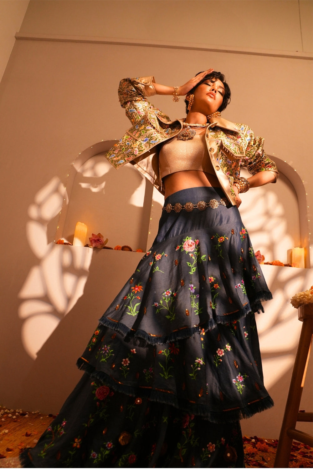 GUL-E-VILAYAT TENCEL KASHMIRI HAND PAINTED LONG SKIRT