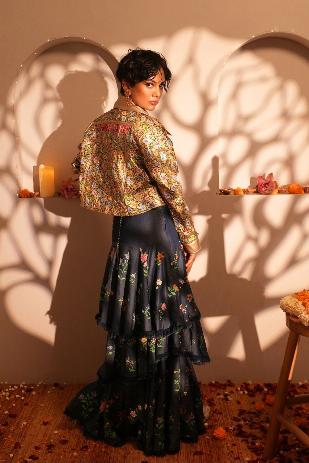 GUL-E-VILAYAT TENCEL KASHMIRI HAND PAINTED LONG SKIRT