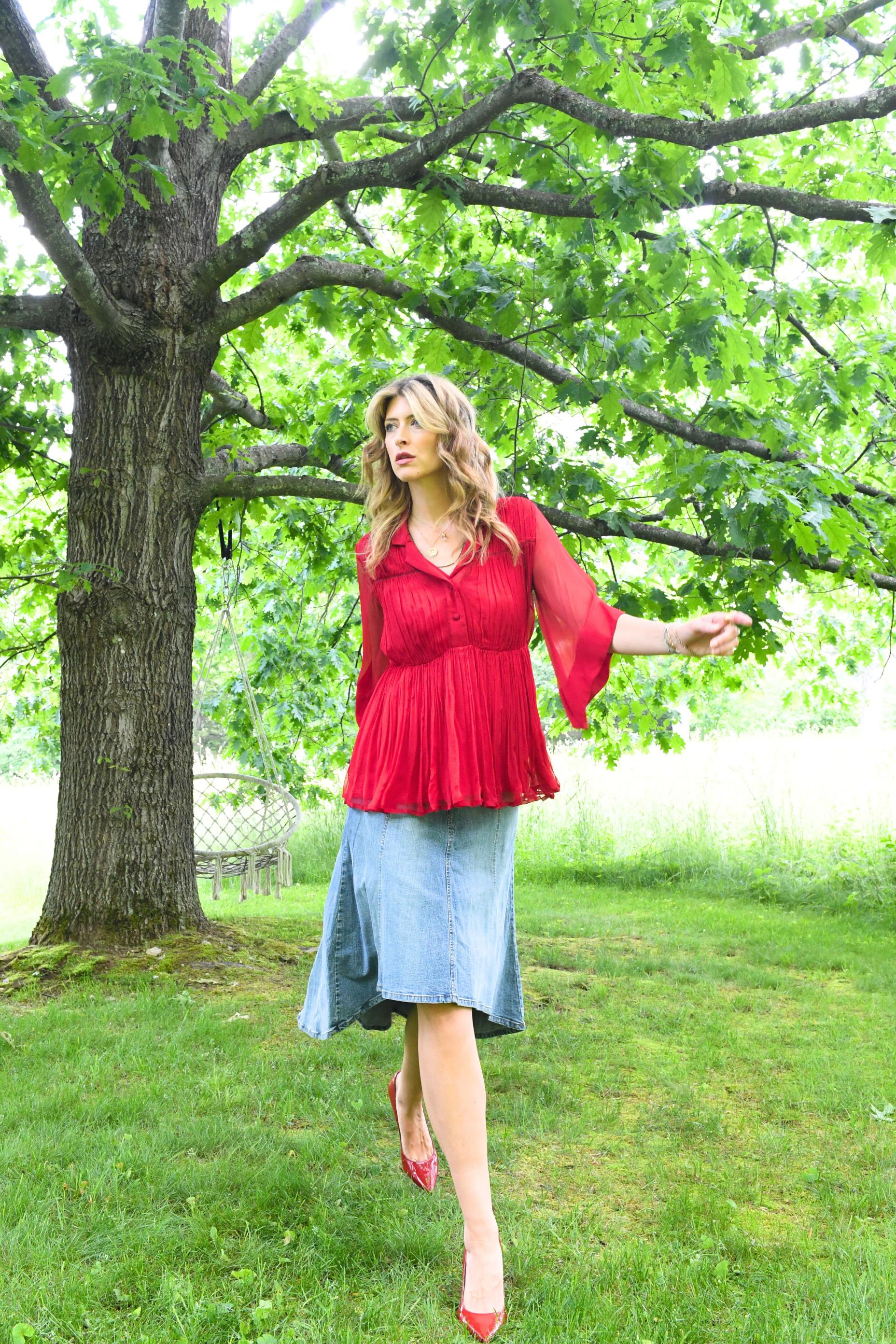 Berry Red Layered Shirt