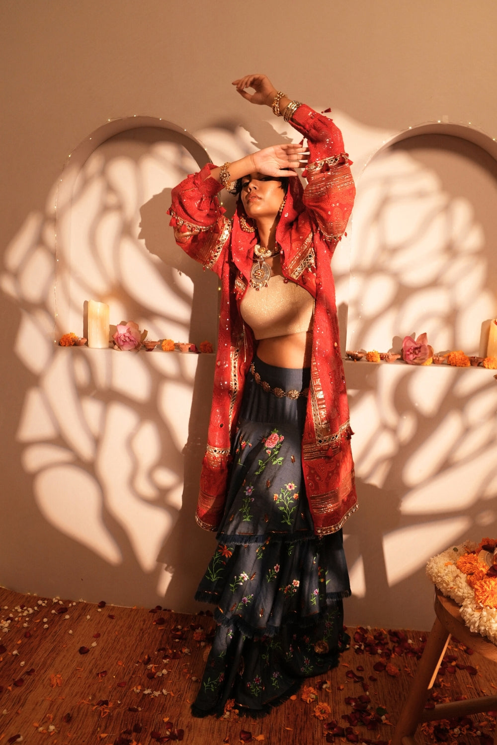 GUL-E-VILAYAT TENCEL KASHMIRI HAND PAINTED LONG SKIRT