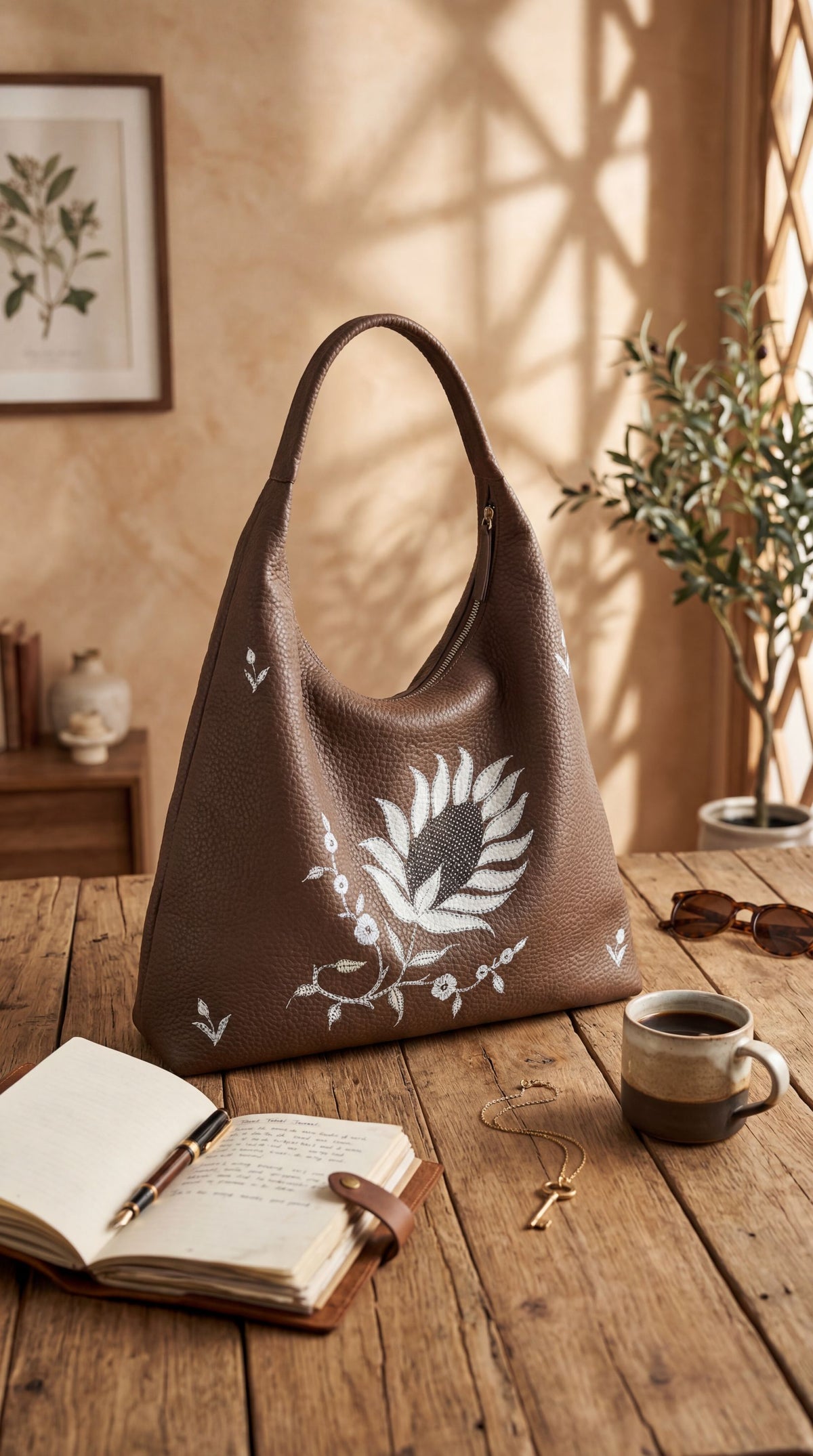 Dark Brown Naksh Tote