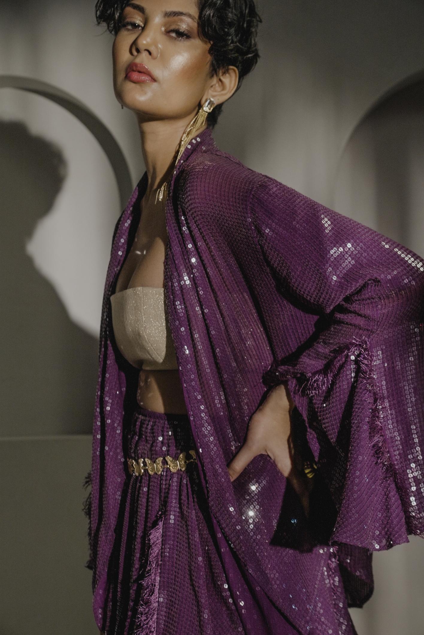 Amethyst Sequin Shrug