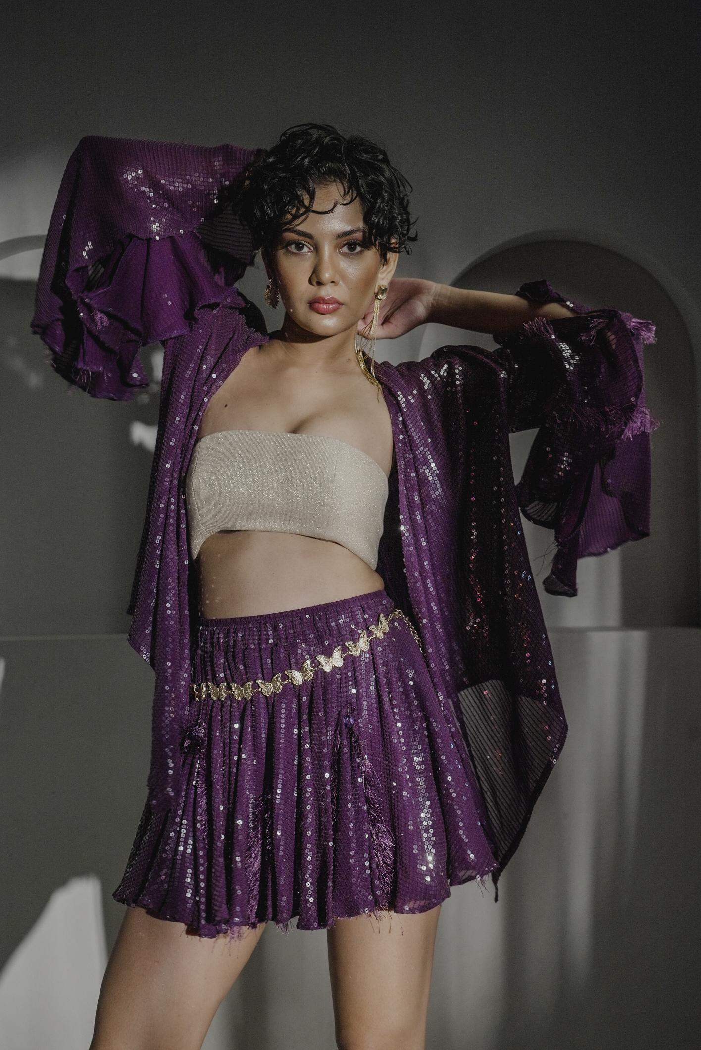 Amethyst Sequin Shrug