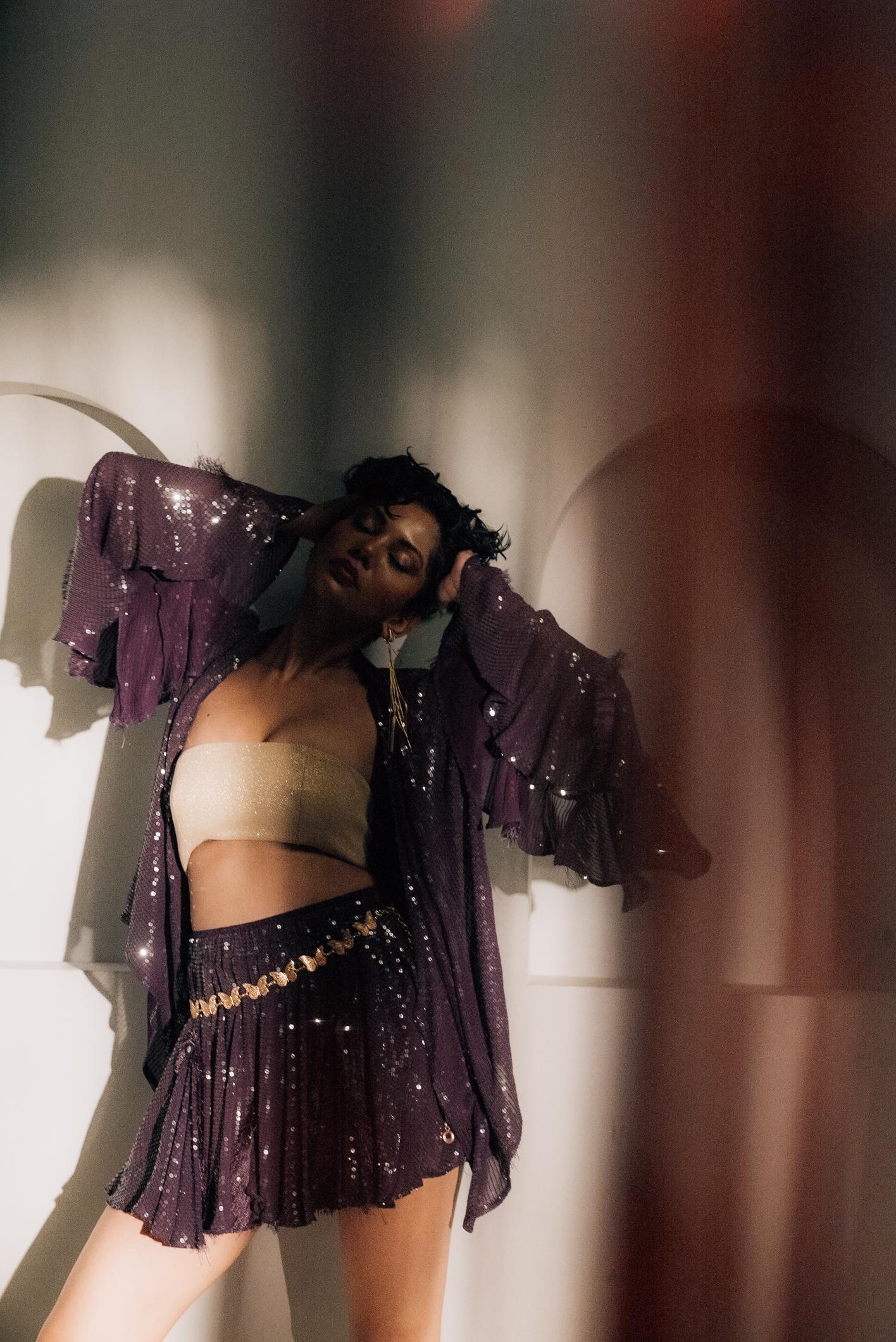 Amethyst Sequin Shrug