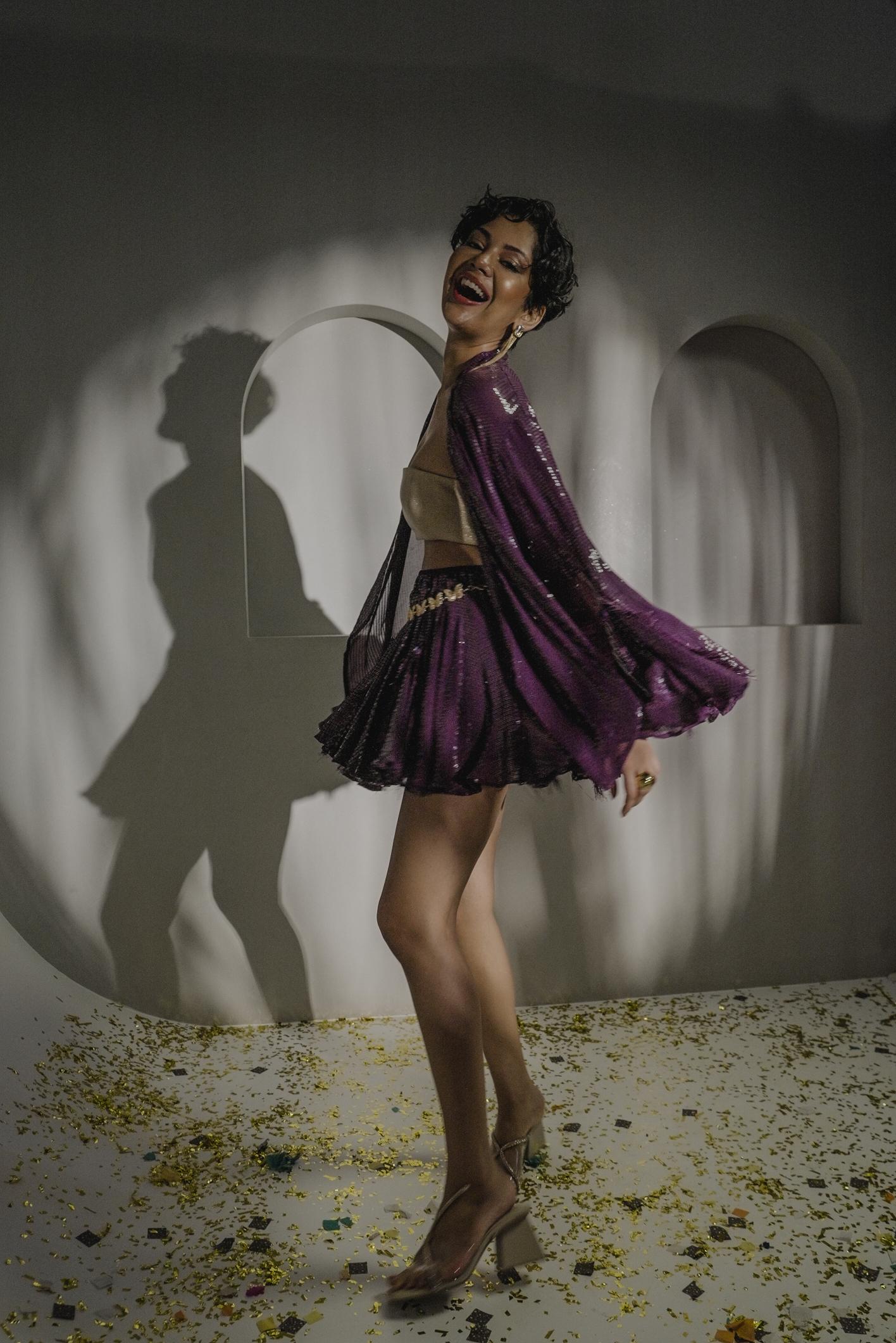 Amethyst Sequin Shrug