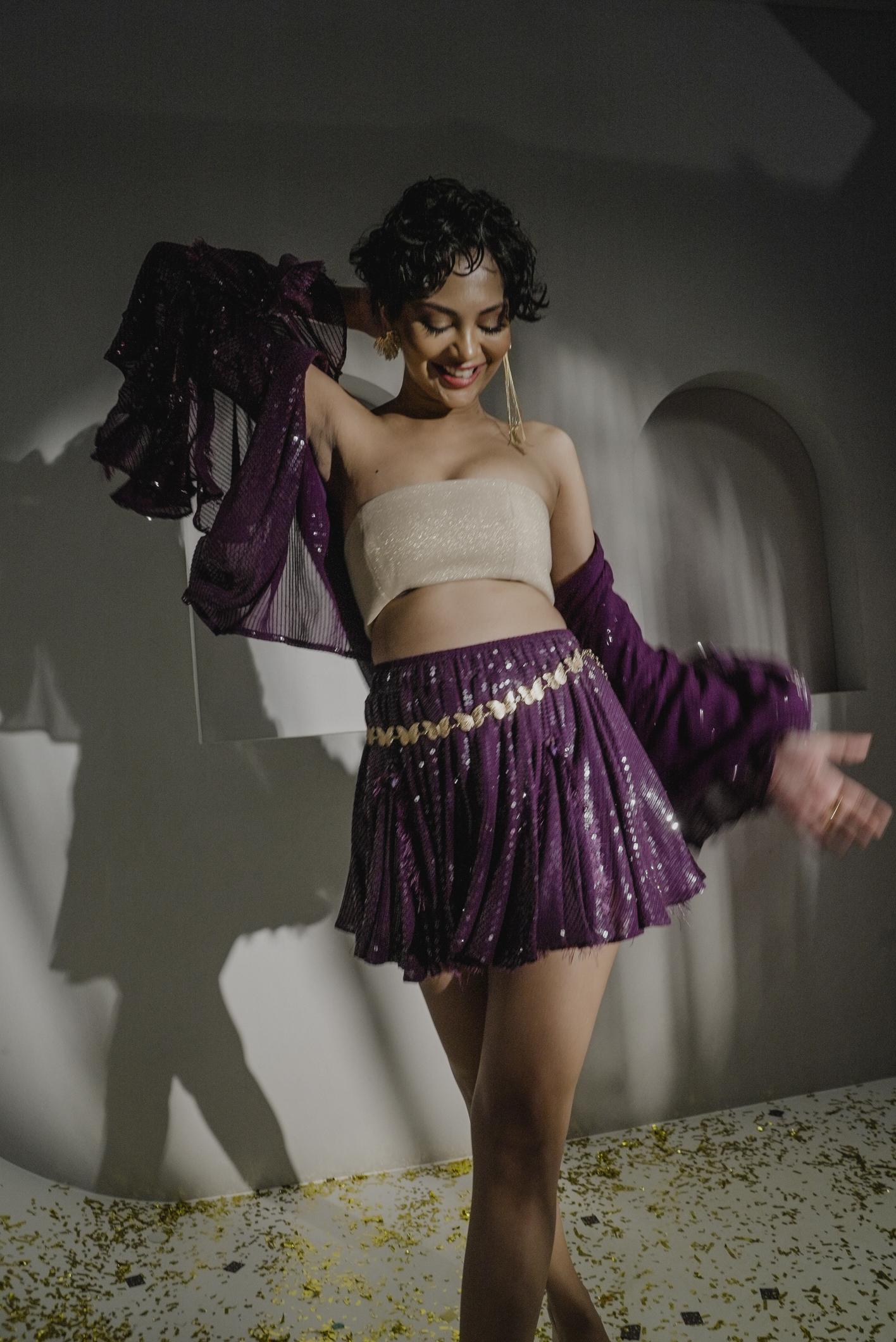 Amethyst Sequin Skorts