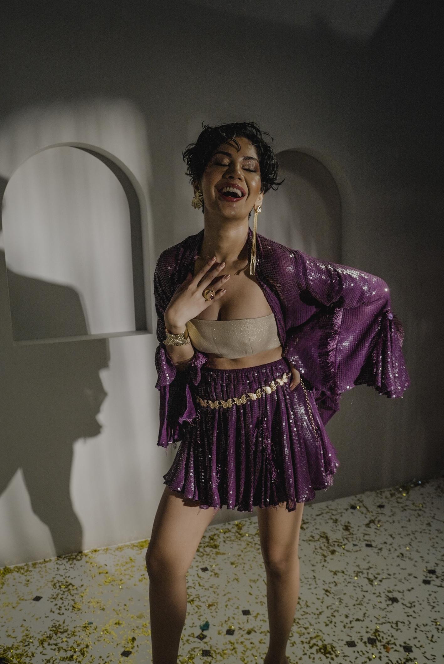 Amethyst Sequin Skorts