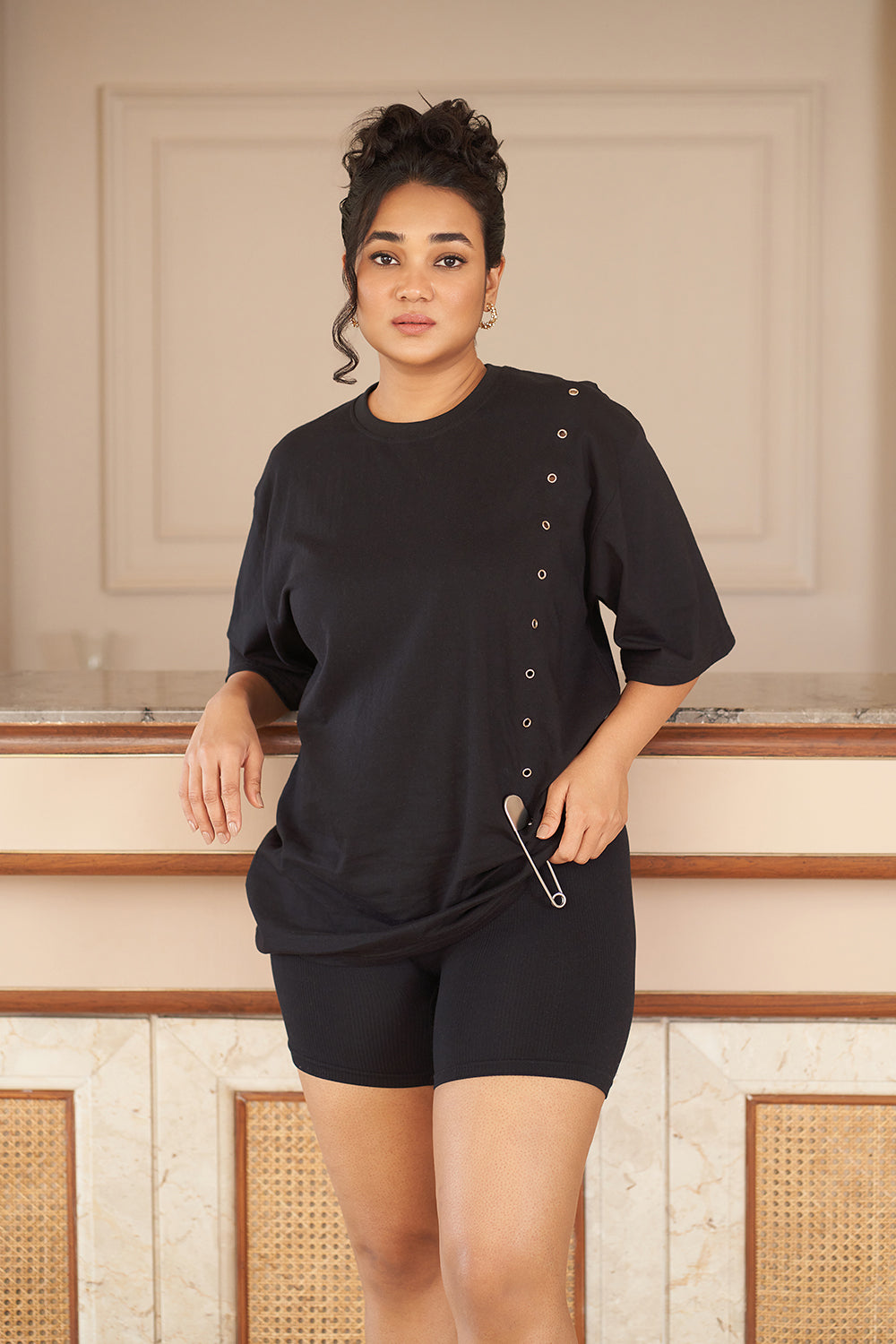 Black Safety Pin Tee