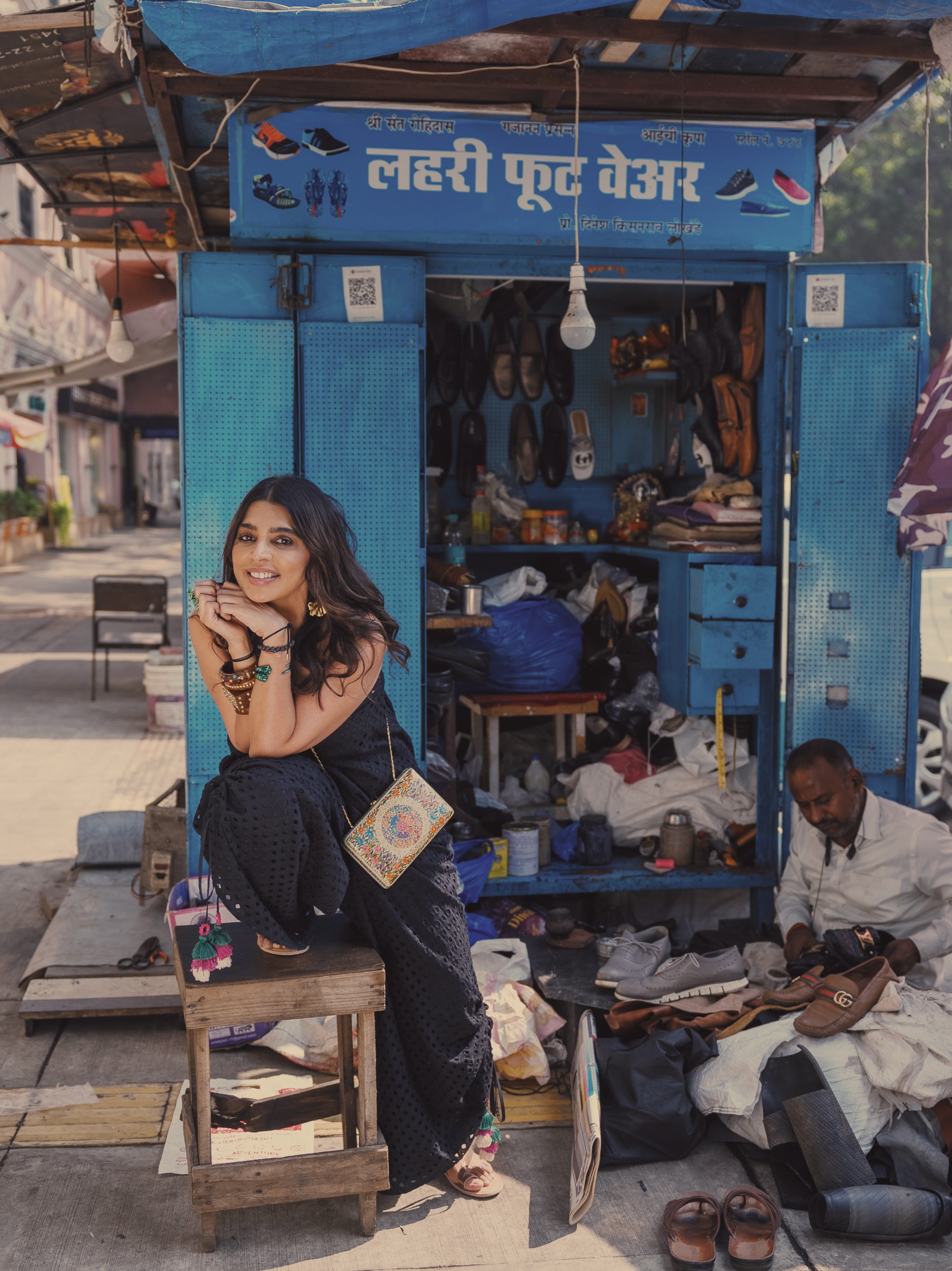 Black Schiffli Tube Jumpsuit