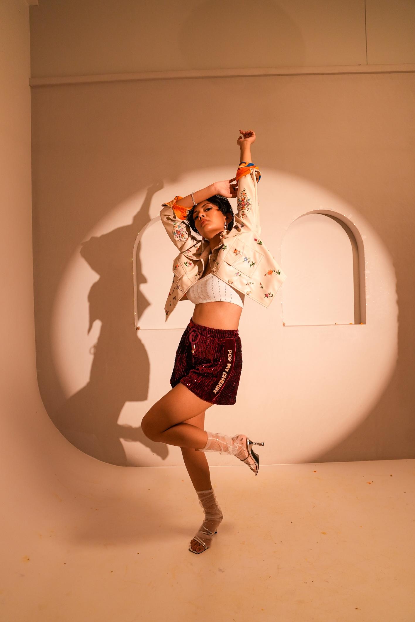 Cherry Red Sequin Shorts