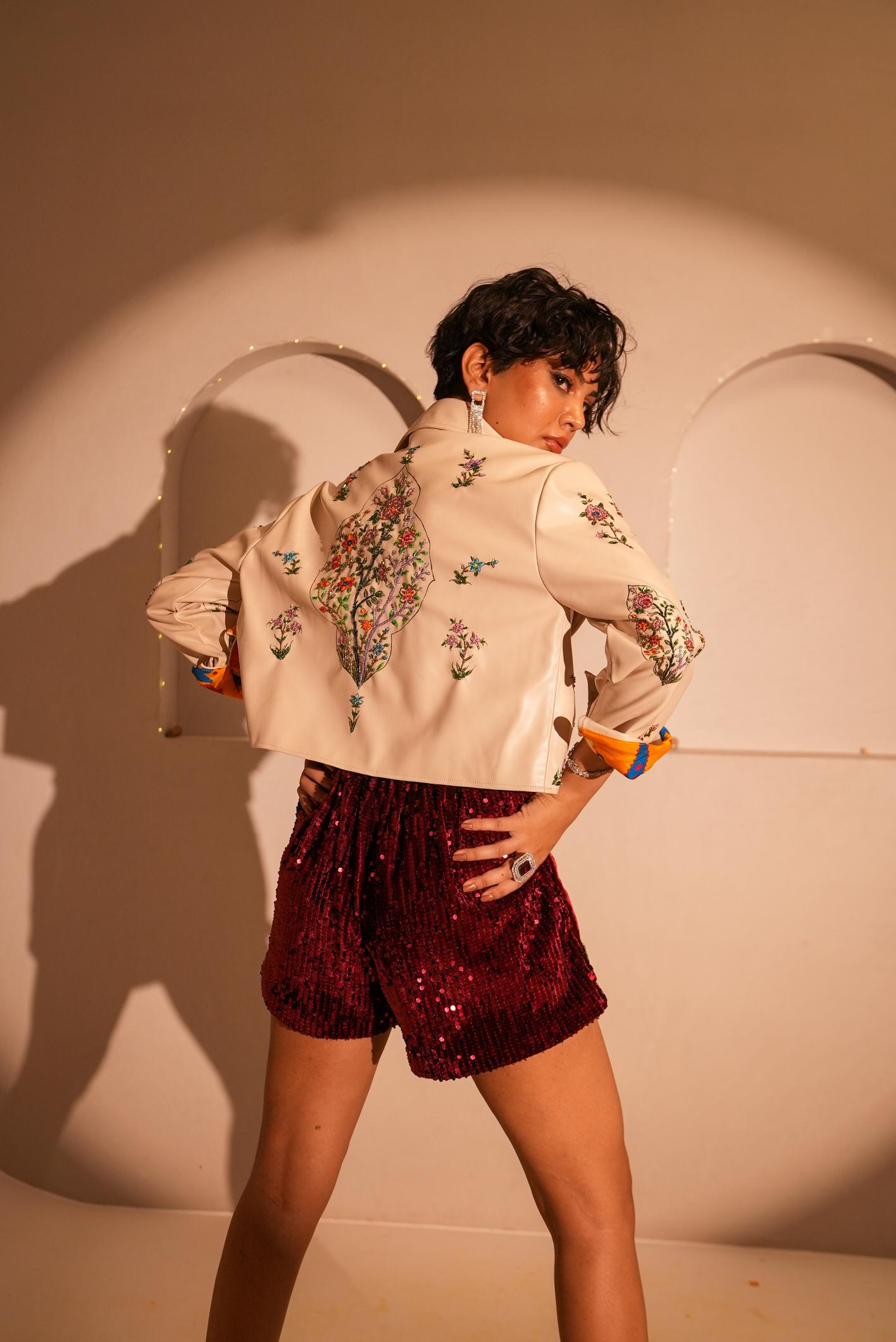 Cherry Red Sequin Shorts