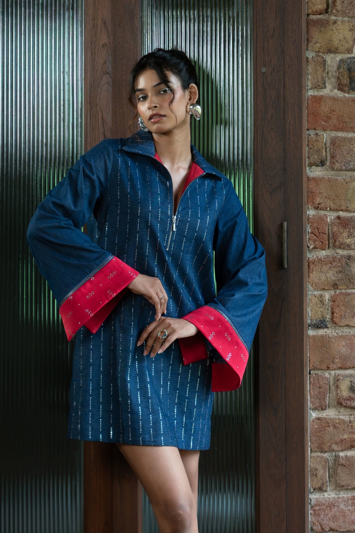 INDIGO STARDUST SHIRT DRESS