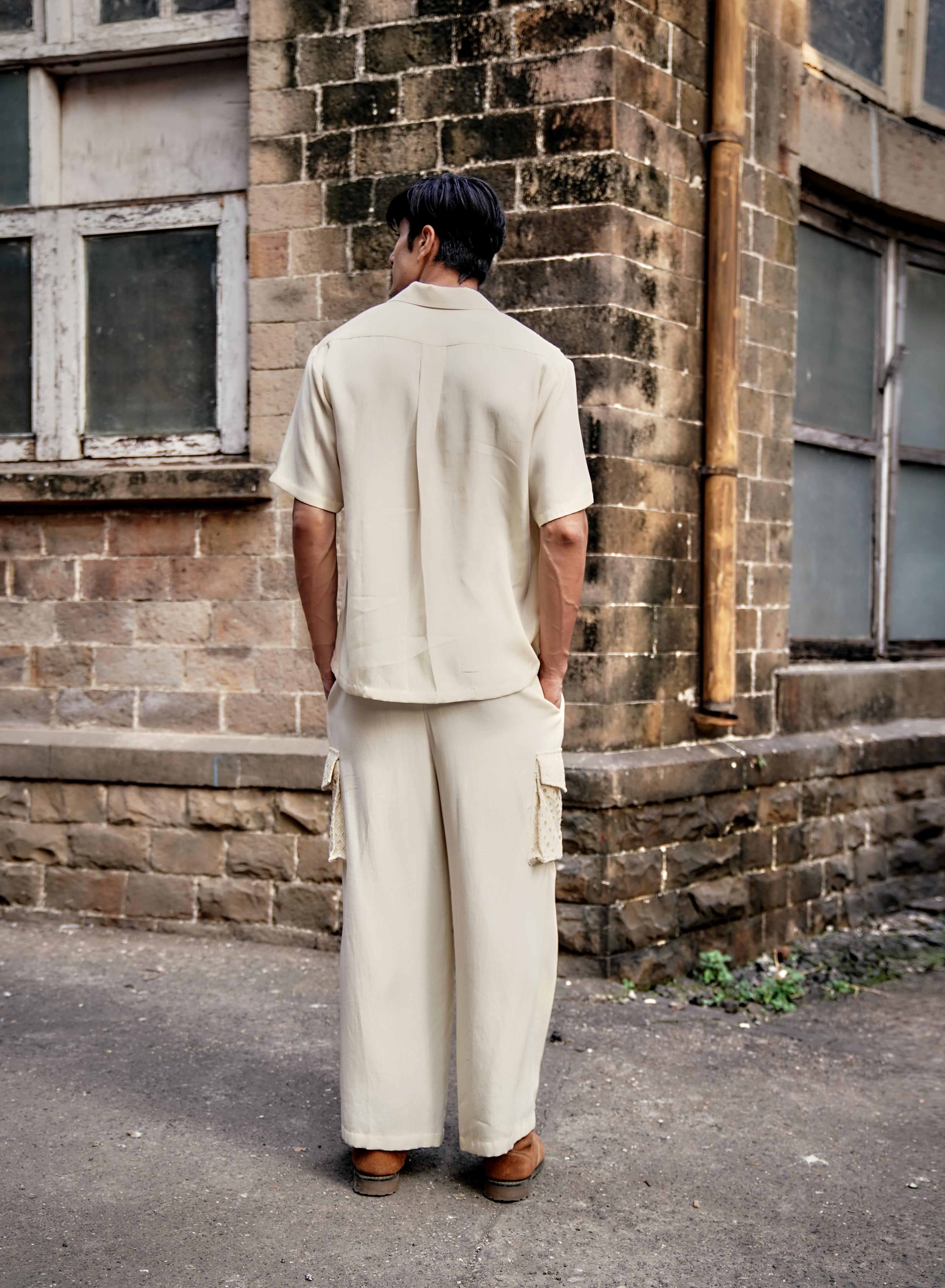 Sea Salt Schiffli Cotton Twill Shirt