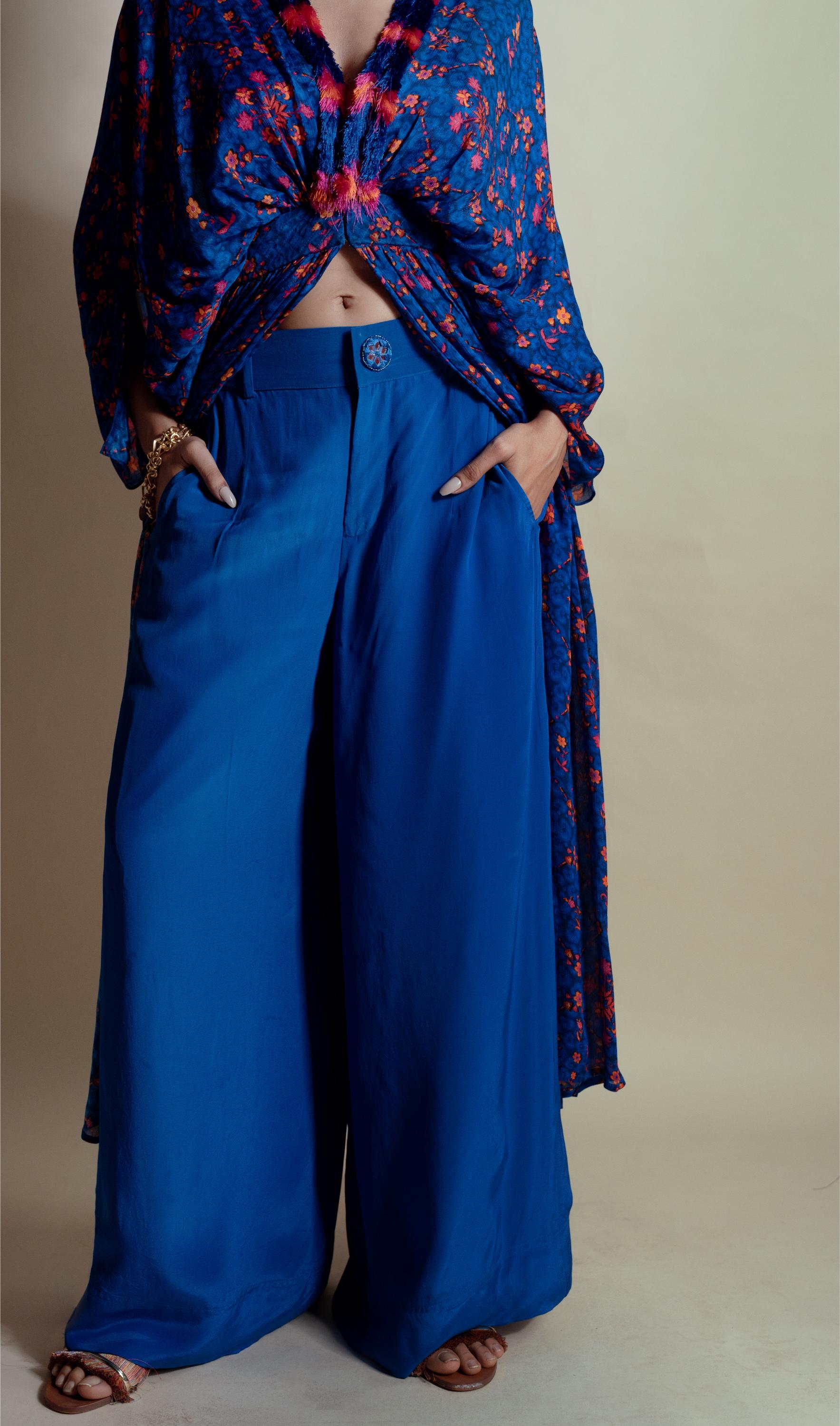 INK BLUE FLARED PANTS