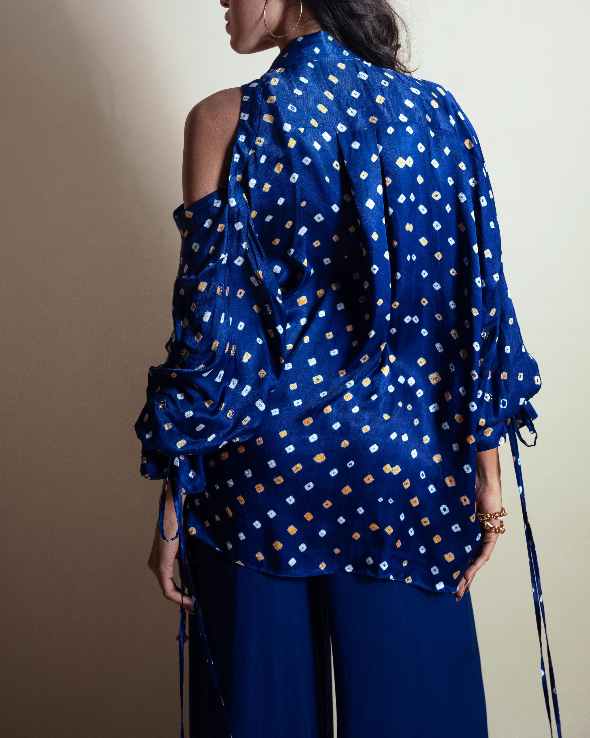 PEEK-A-BLUE BANDHINI SHIRT