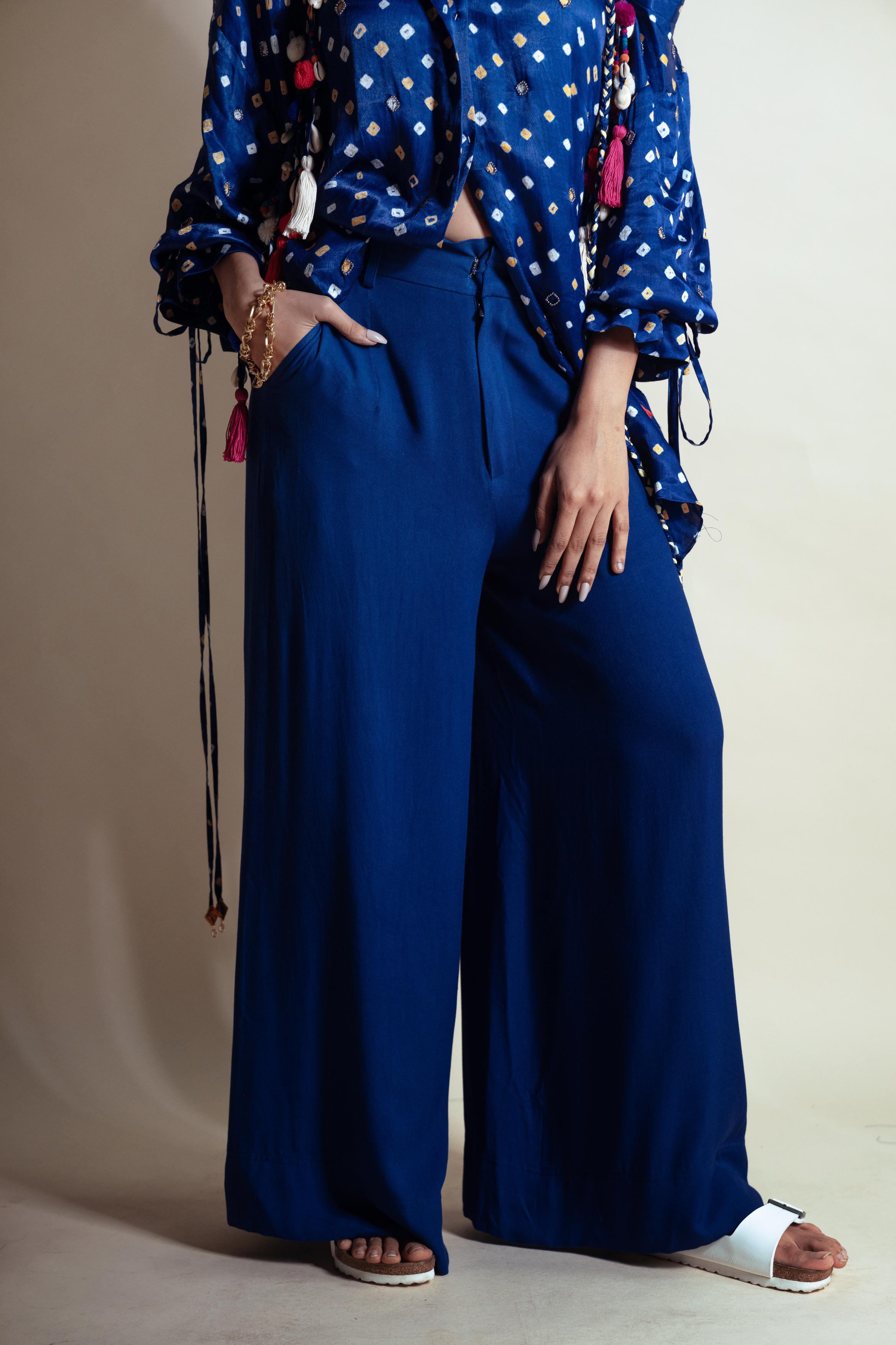 PEEK-A-BLUE BANDHINI SHIRT