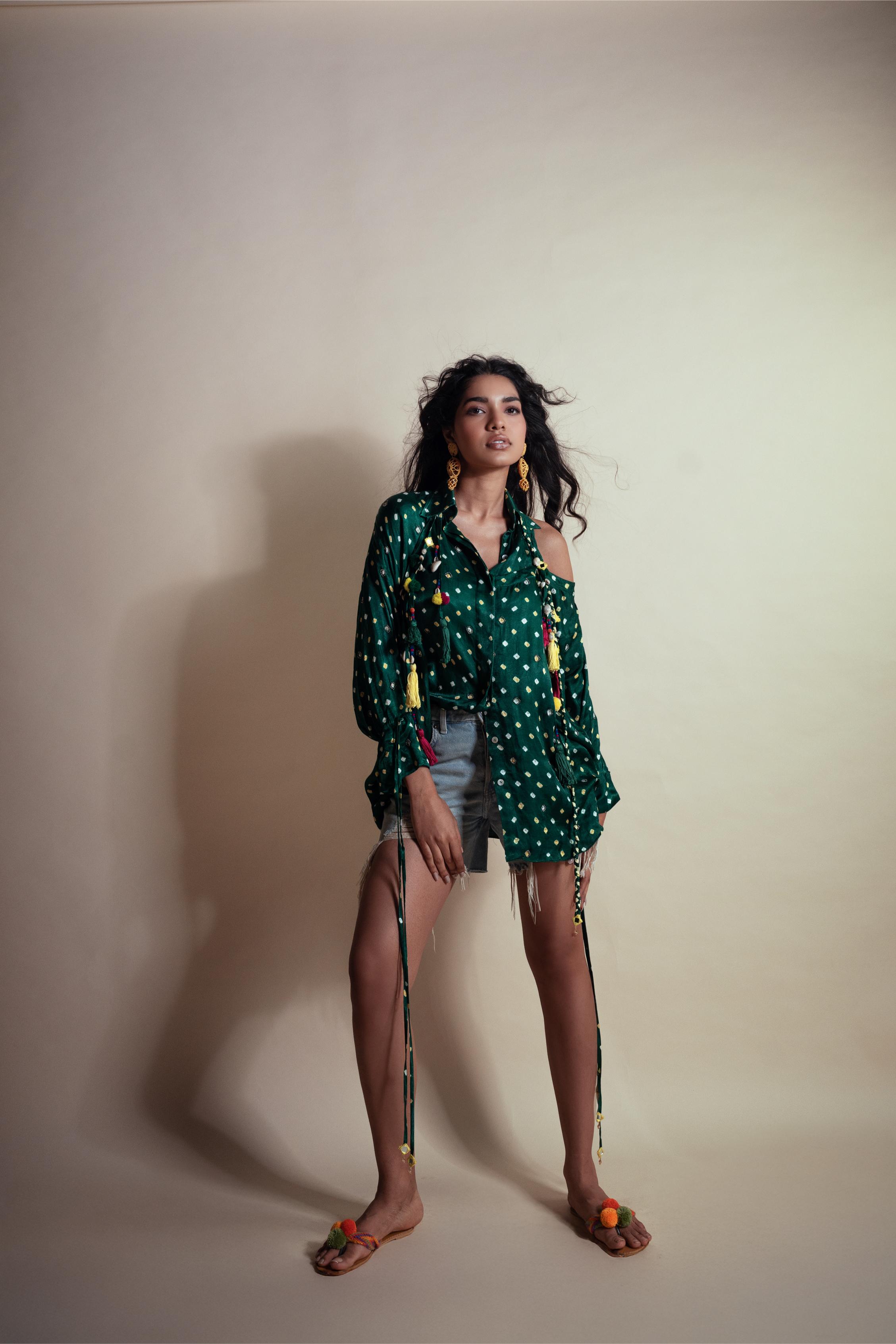 PEEK-A-GREEN BANDHINI SHIRT