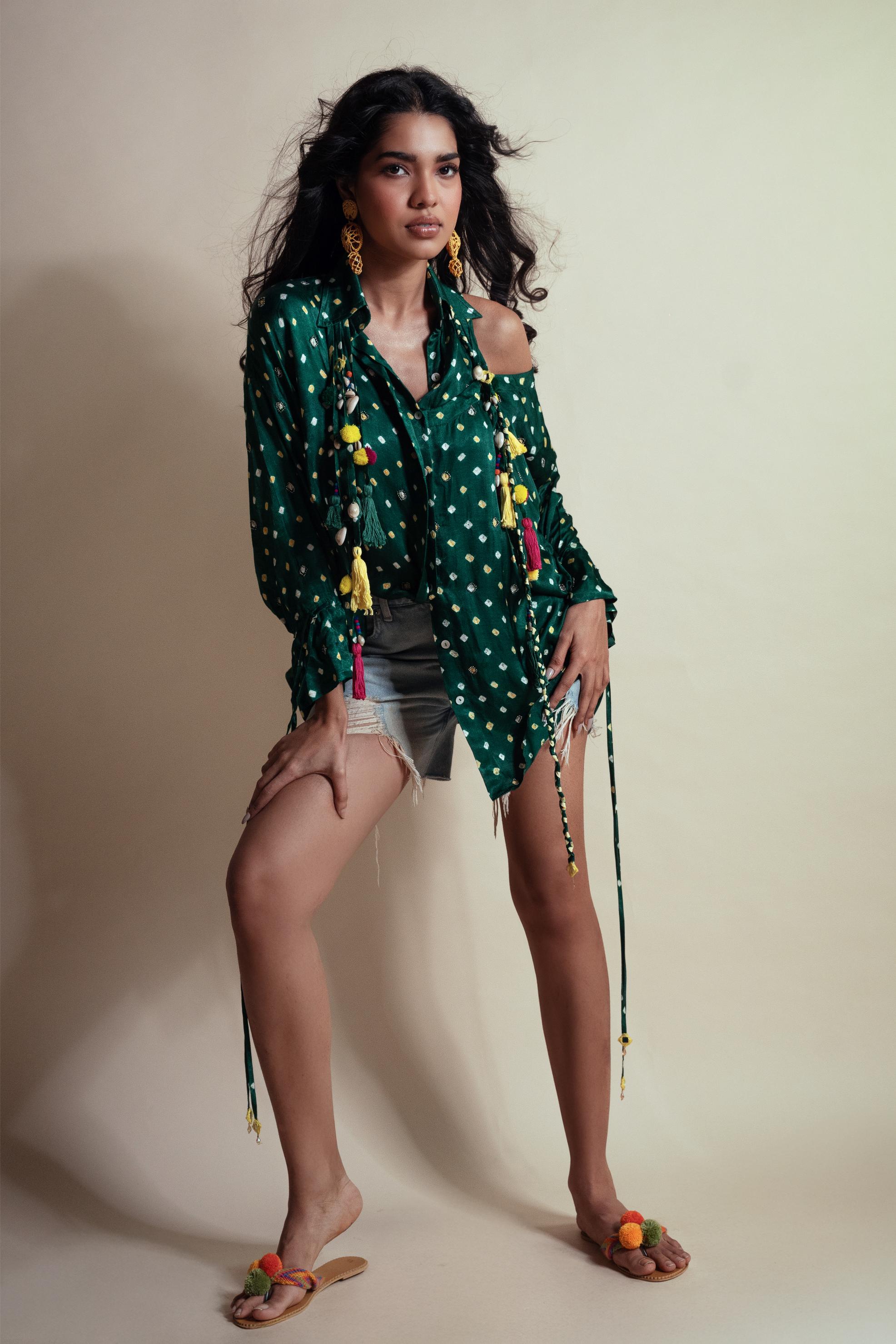 PEEK-A-GREEN BANDHINI SHIRT