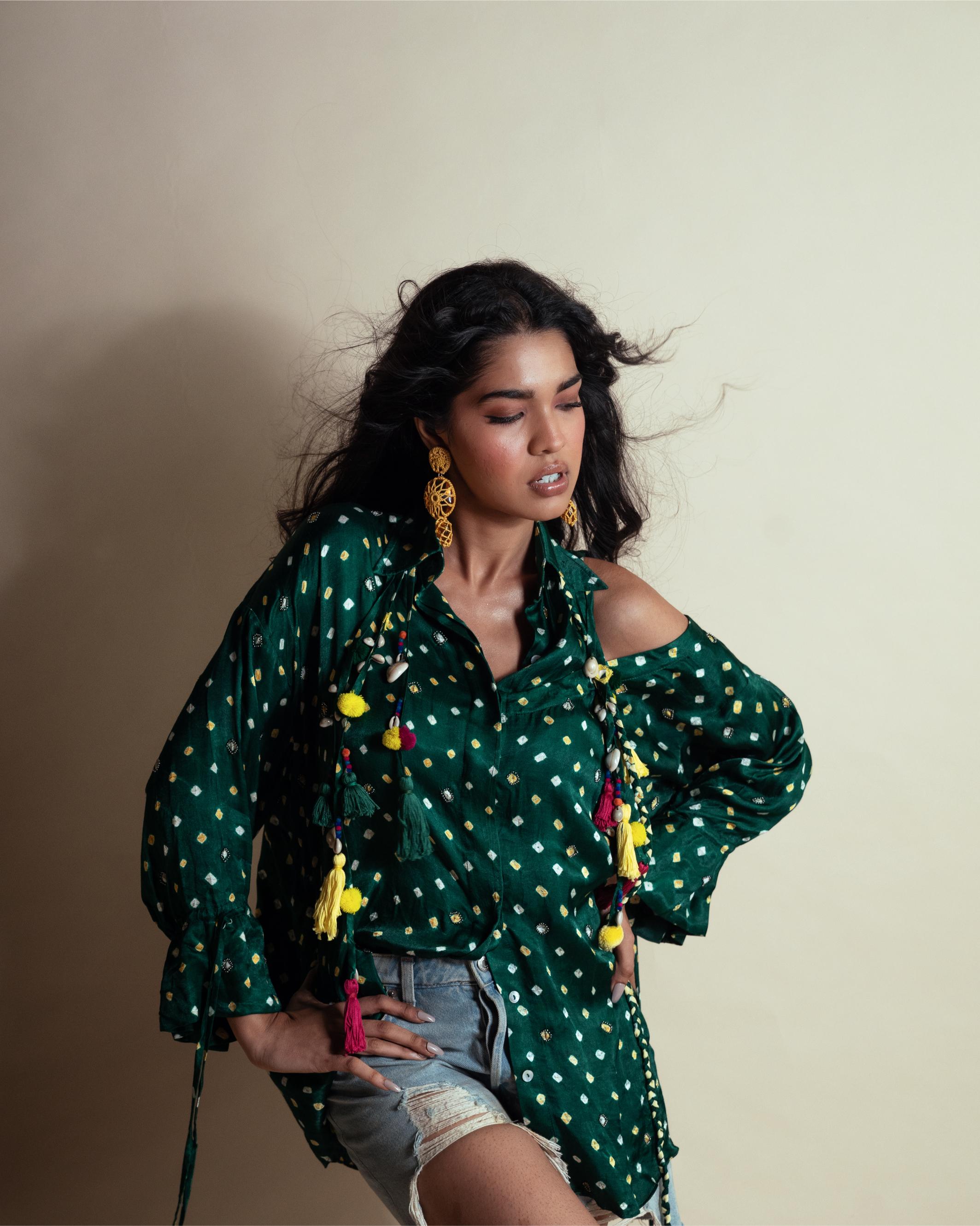 PEEK-A-GREEN BANDHINI SHIRT
