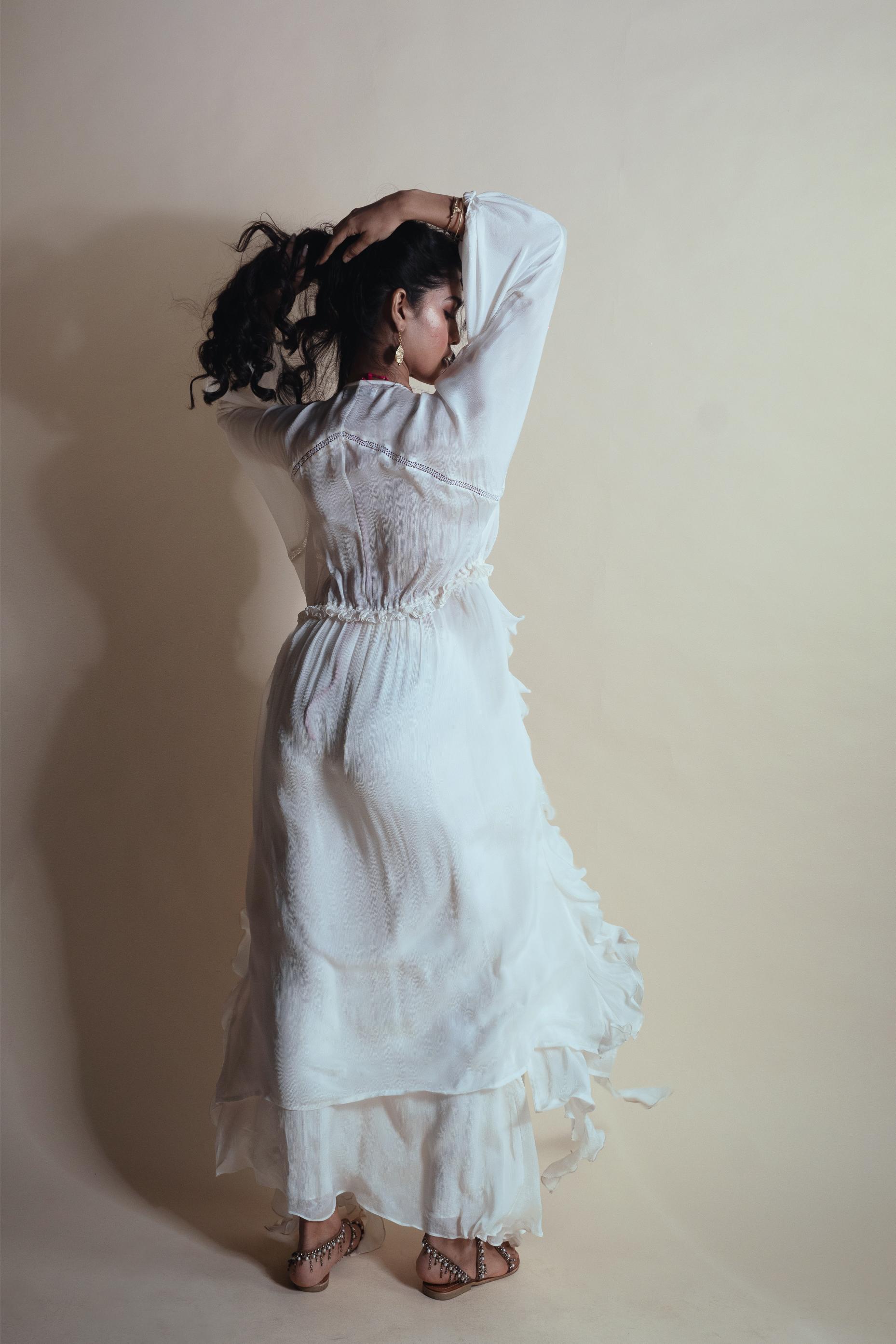 VANILLA CASCADE RUFFLE DUSTER