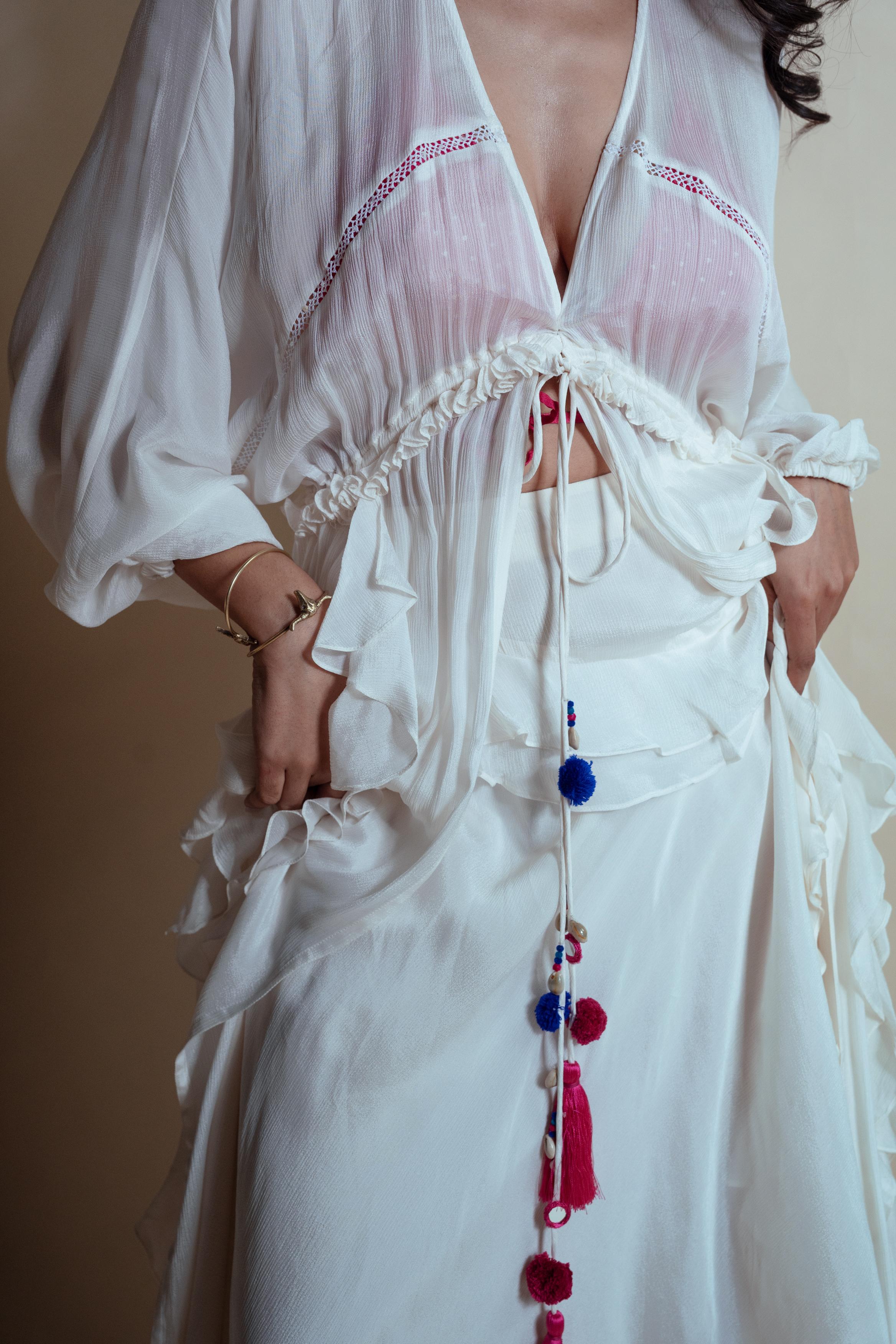 VANILLA CASCADE RUFFLE DUSTER