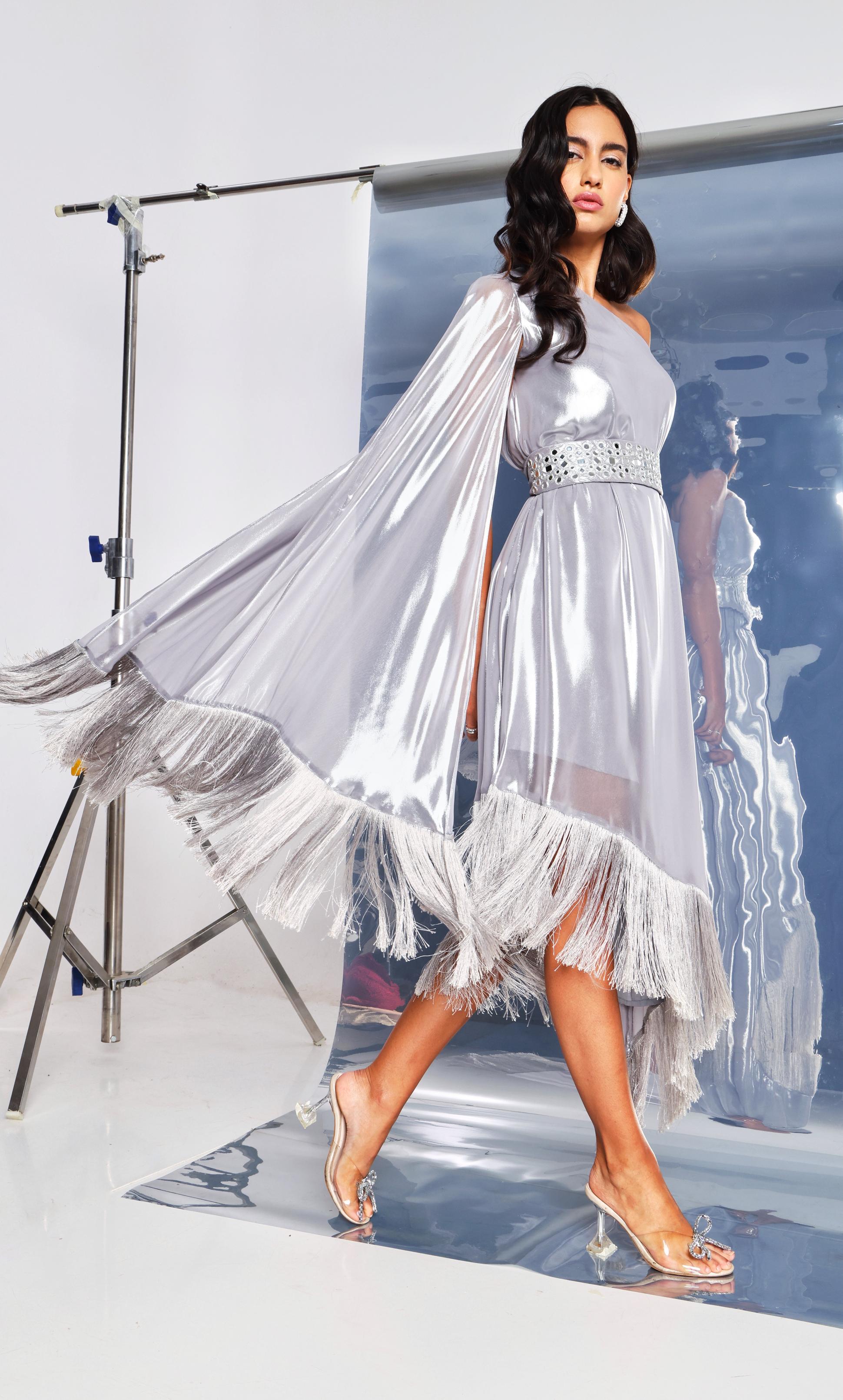 bridal dress shops new orleans Buy Radiant in Silver: One-Shoulder Dress