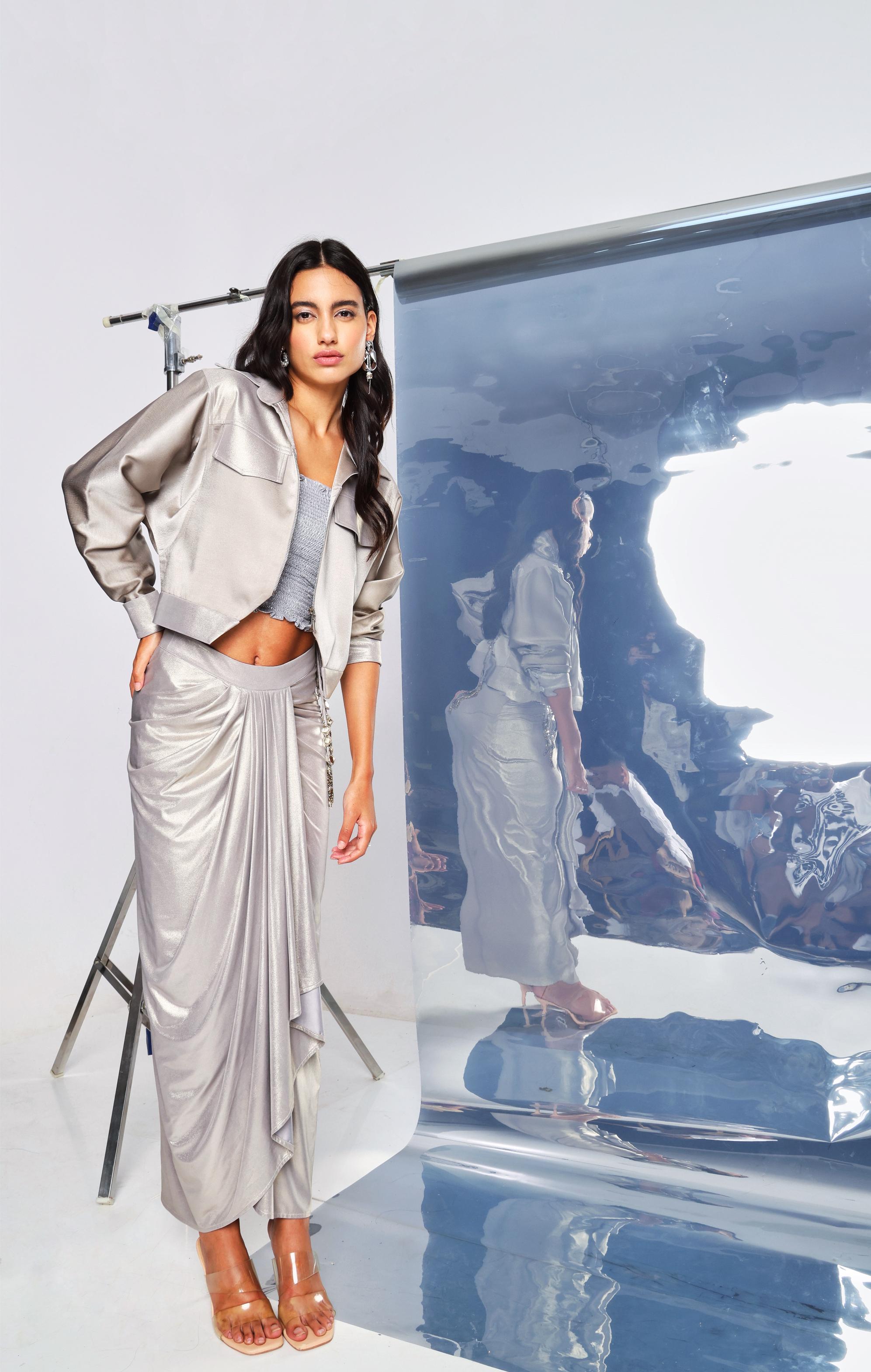 SILVER BOMBER JACKET