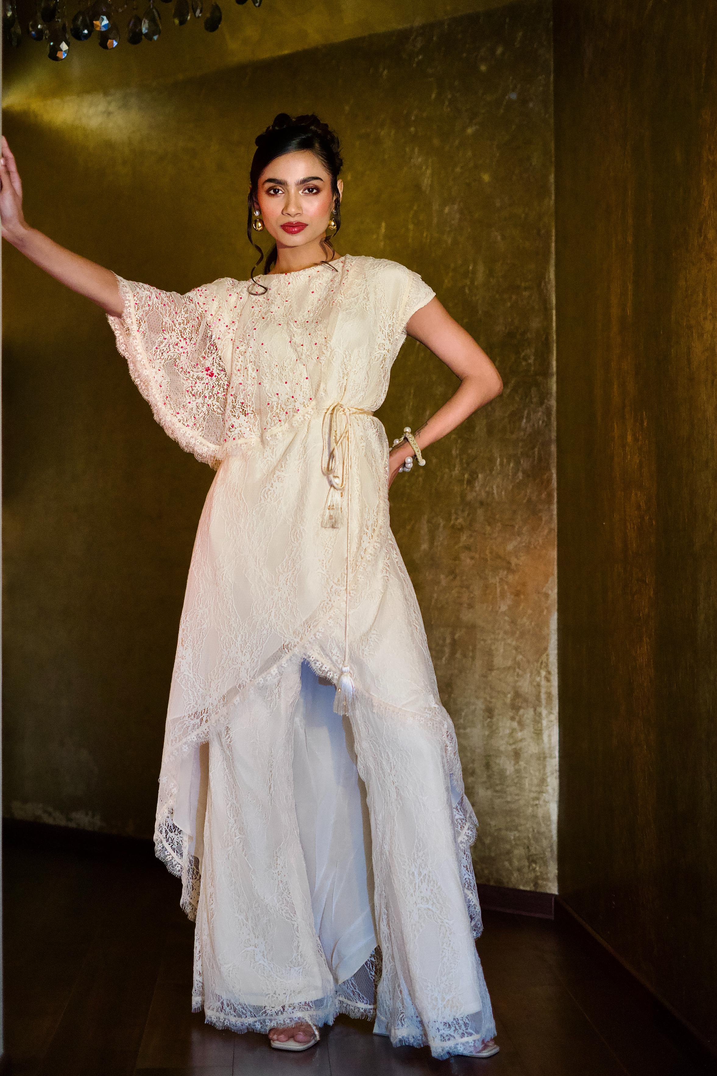 IVORY BELL BOTTOM PANTS