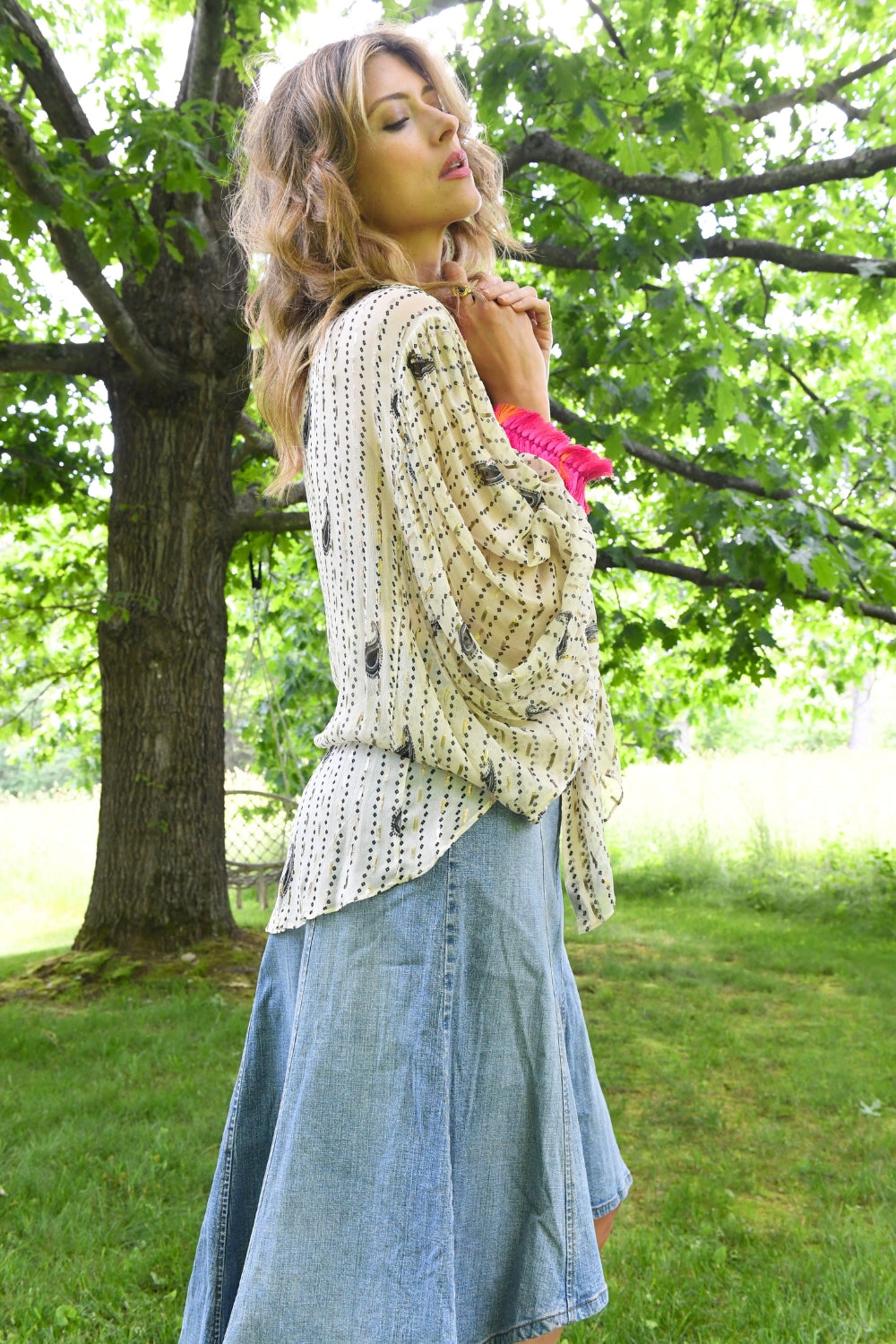 Monochrome Flow Bandhini Kimono Shirt