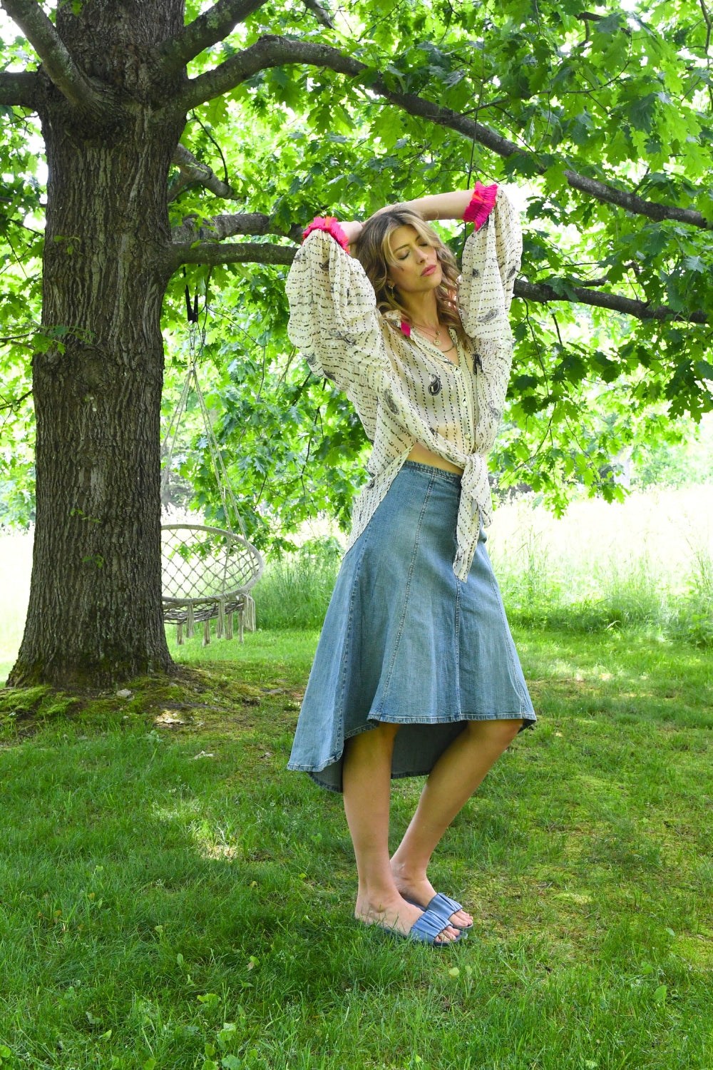 Monochrome Flow Bandhini Kimono Shirt