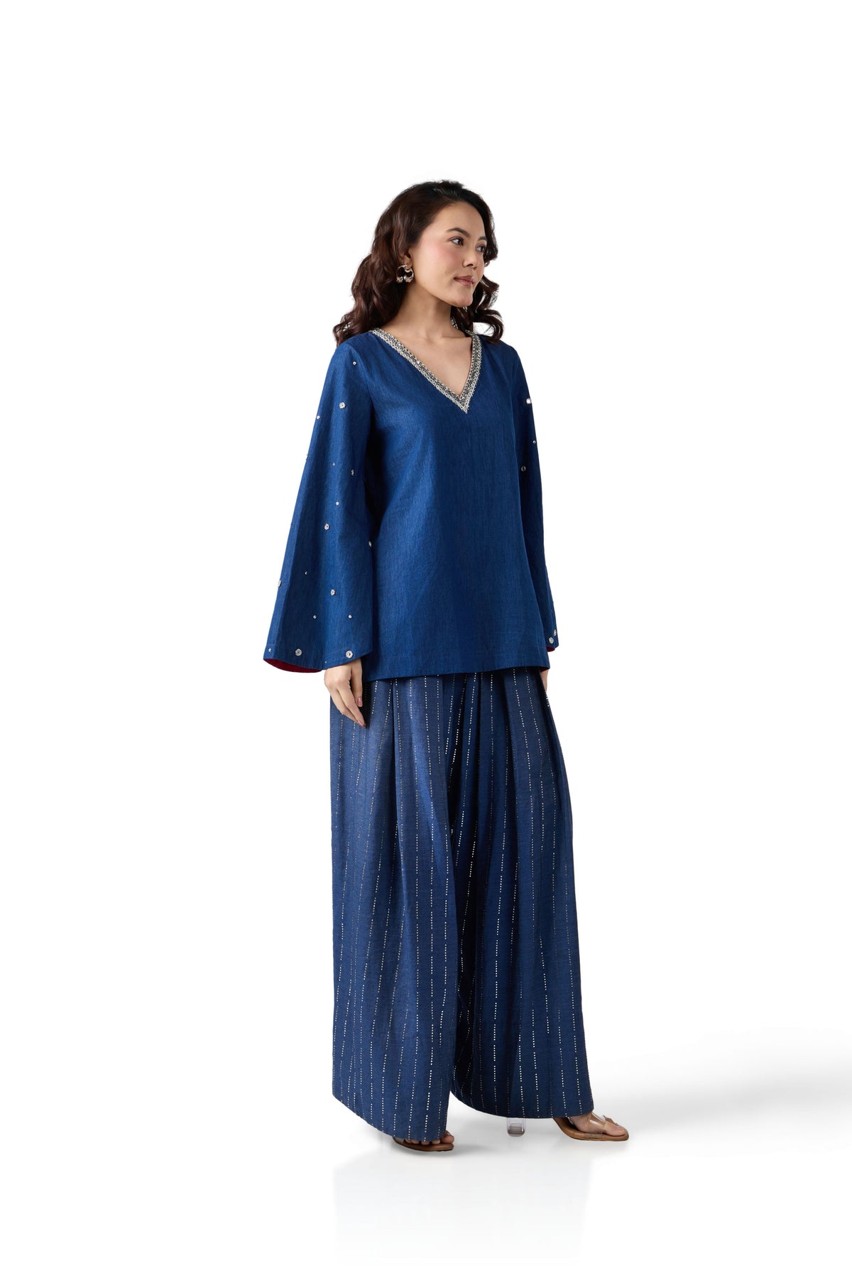MIDNIGHT STARDUST V NECK TUNIC