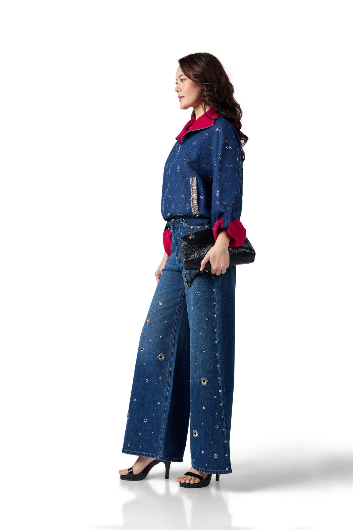 INDIGO MUKAISH FUNNEL NECK BOMBER