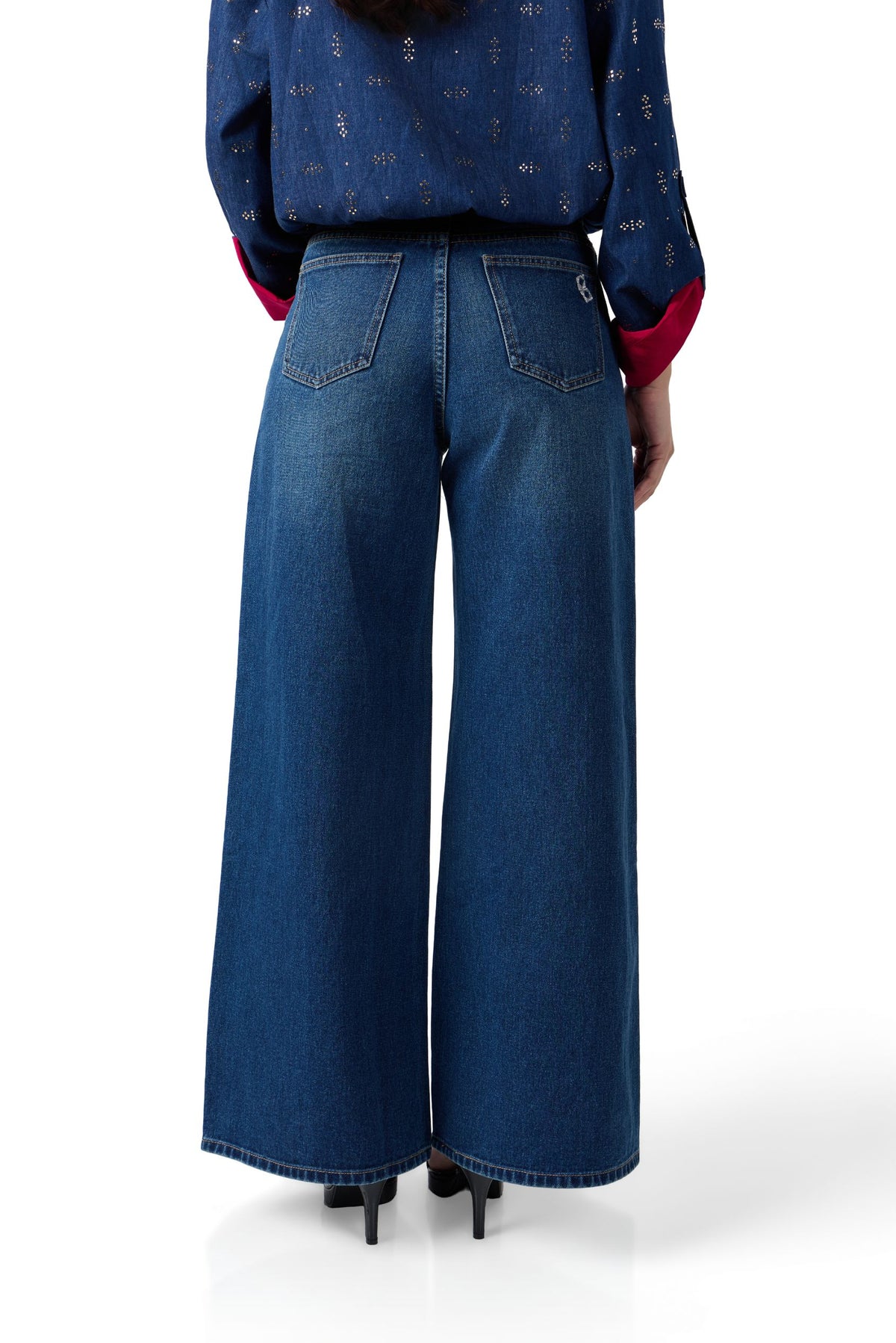 MIDNIGHT STARDUST RIVET FLARED JEANS
