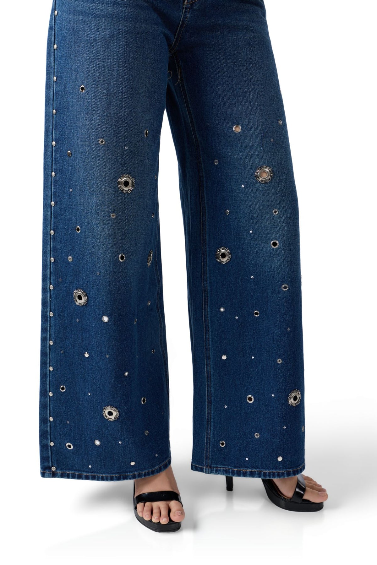 MIDNIGHT STARDUST RIVET FLARED JEANS