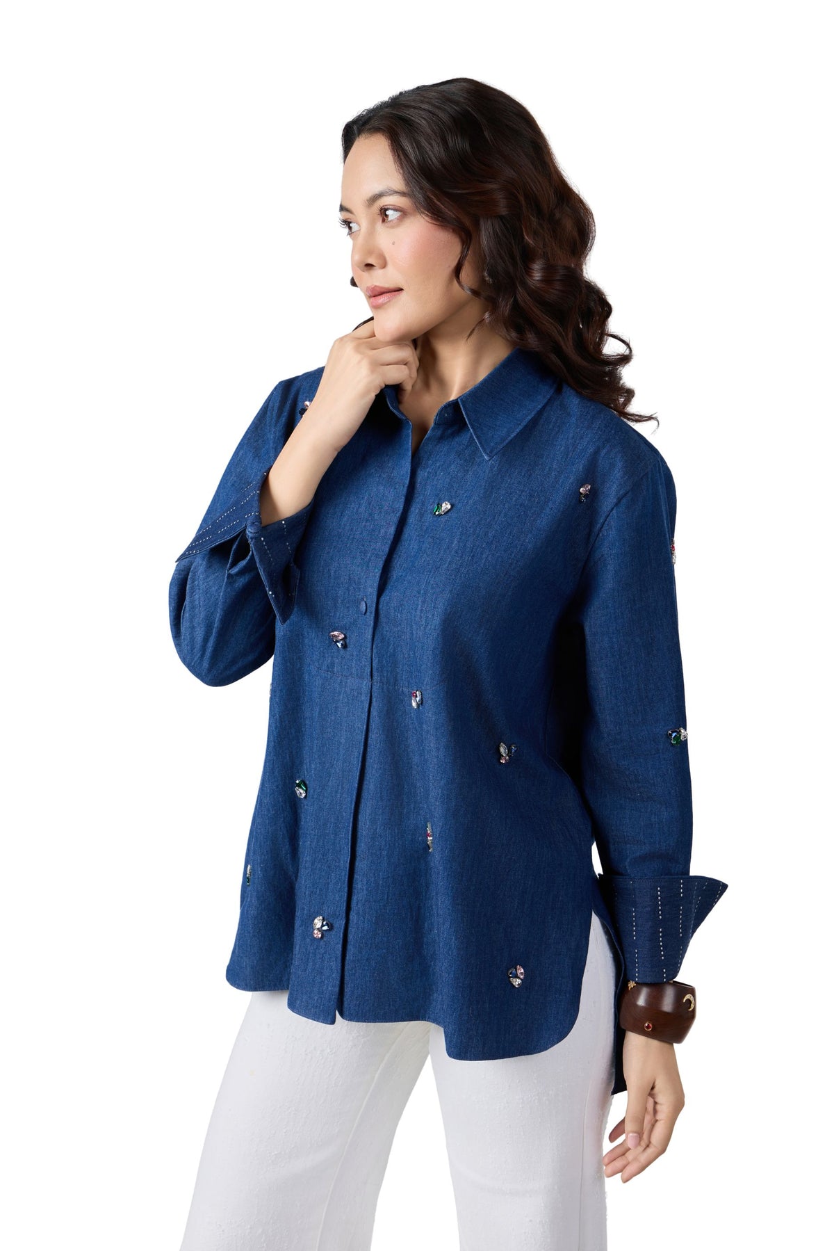 GEM CRUSH TENCEL DENIM SHIRT
